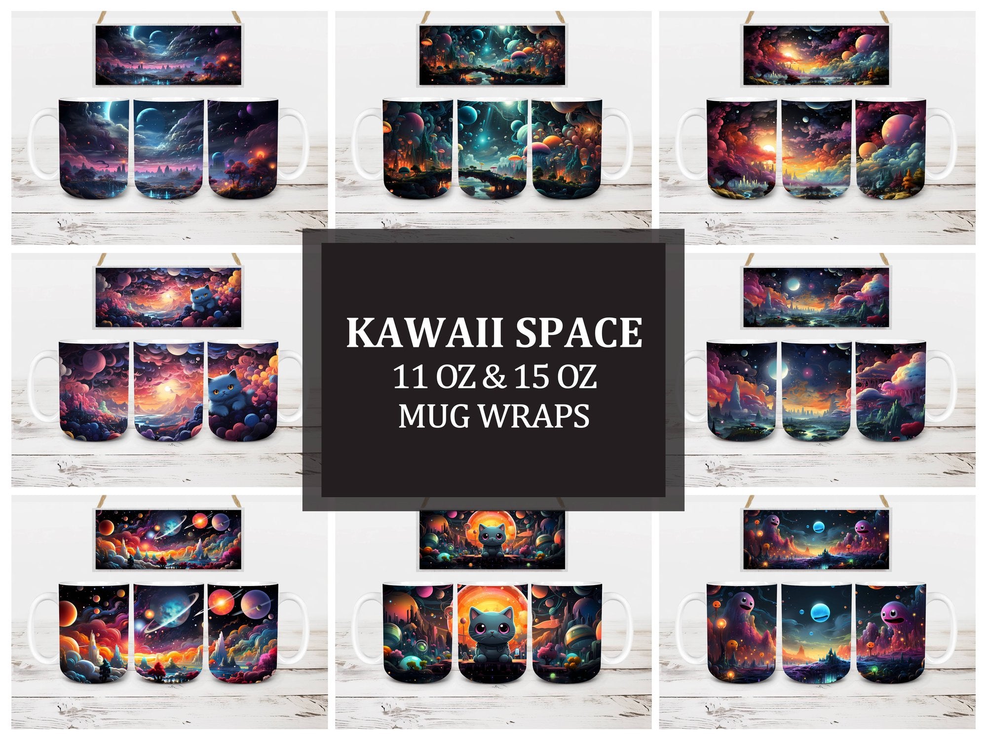 Kawaii Space 1 Mug Wrap - CraftNest