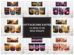 Cottagecore Easter 3 Mug Wrap - CraftNest