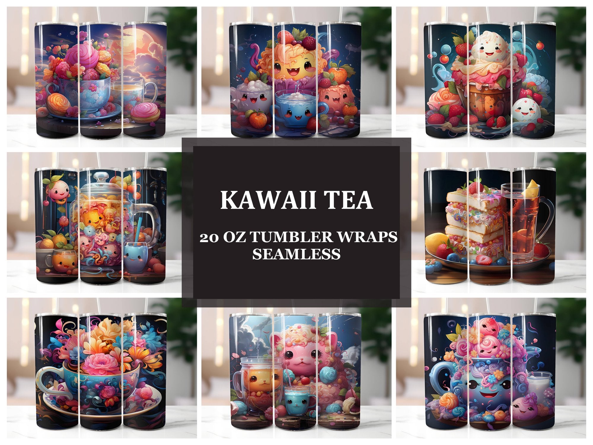 Kawaii Tea 2 Tumbler Wrap - CraftNest