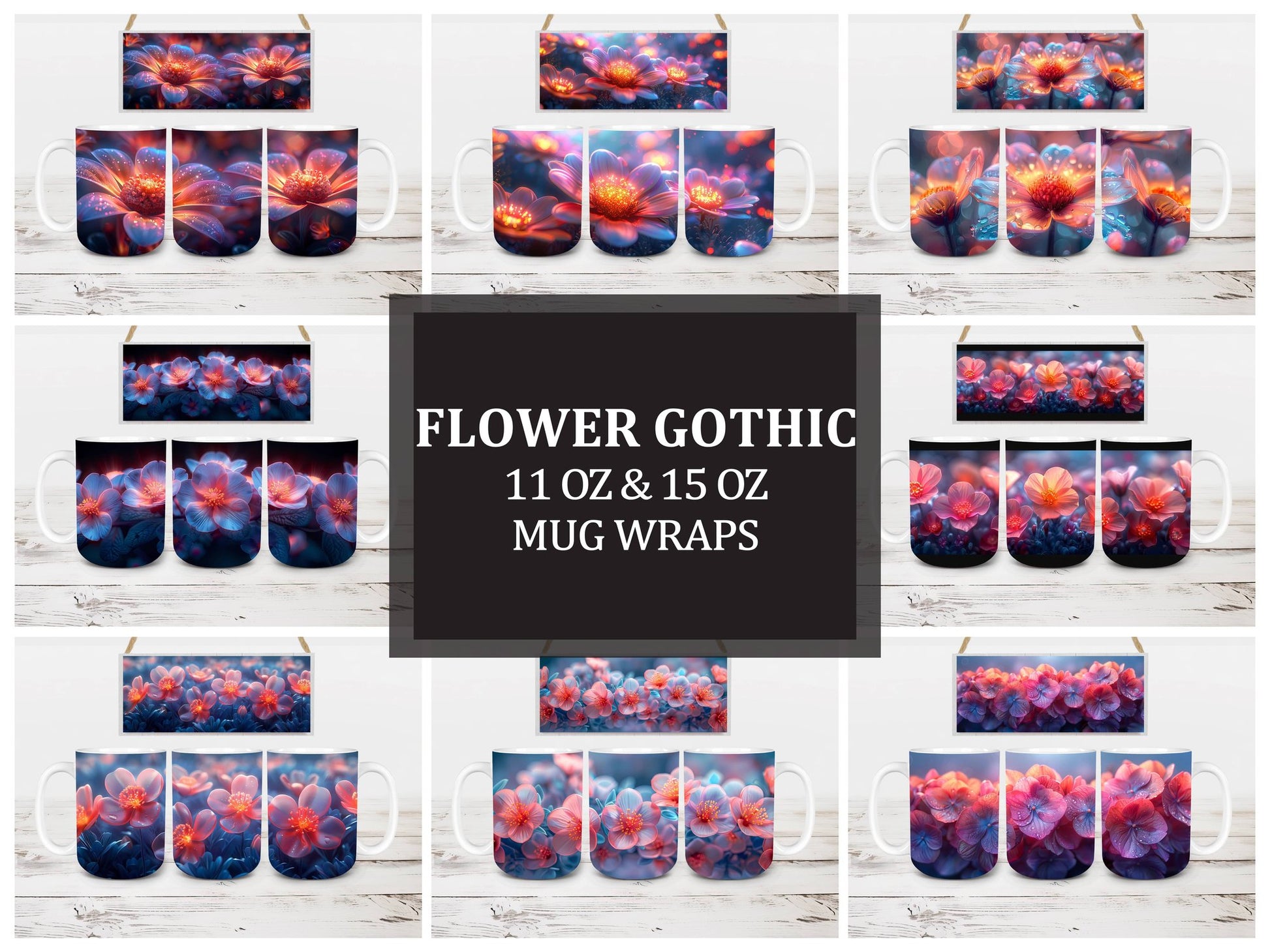 Flower Gothic 3 Mug Wrap - CraftNest