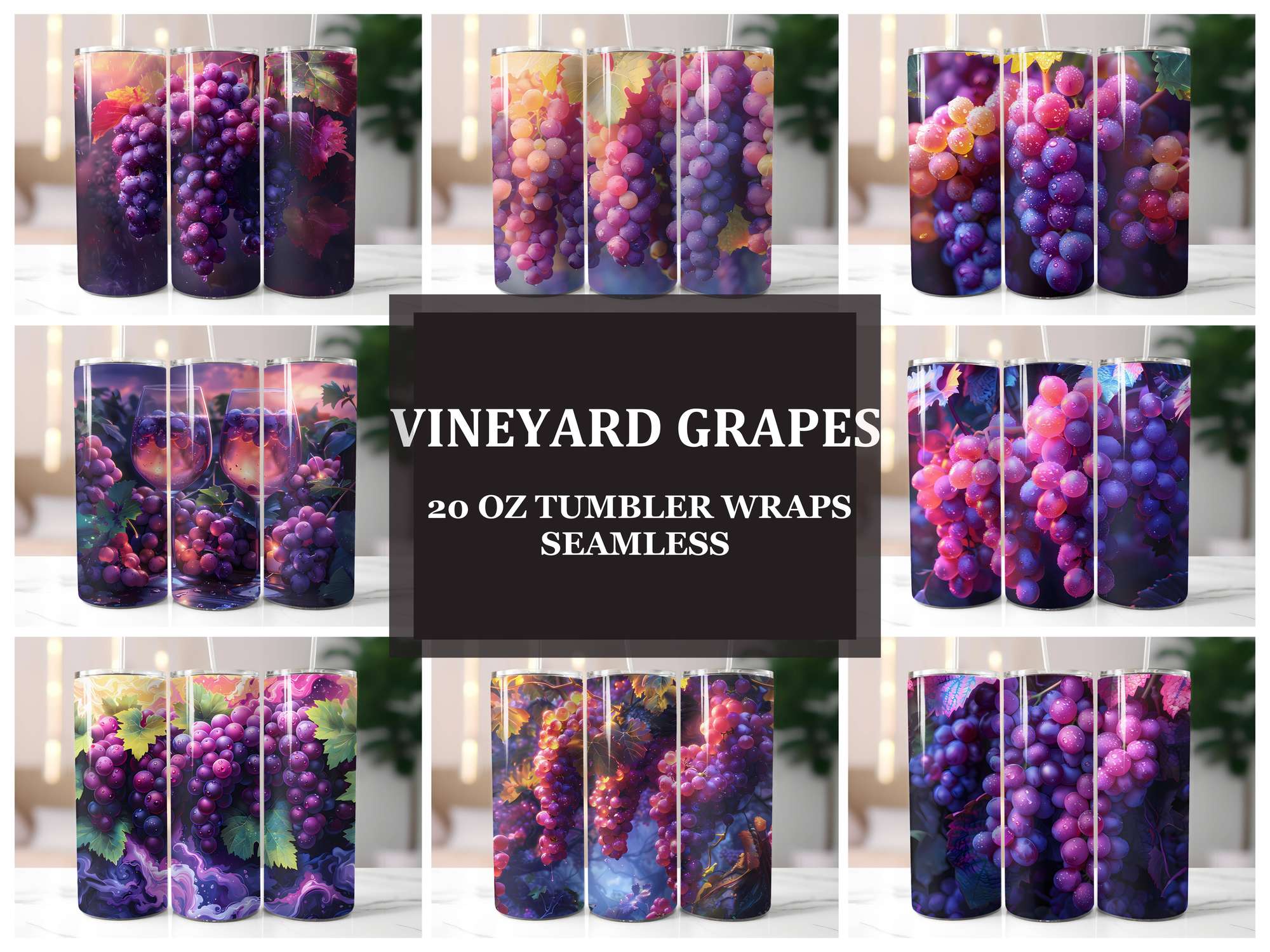 Vineyard Grapes 6 Tumbler Wrap - CraftNest - Digital Crafting and Art