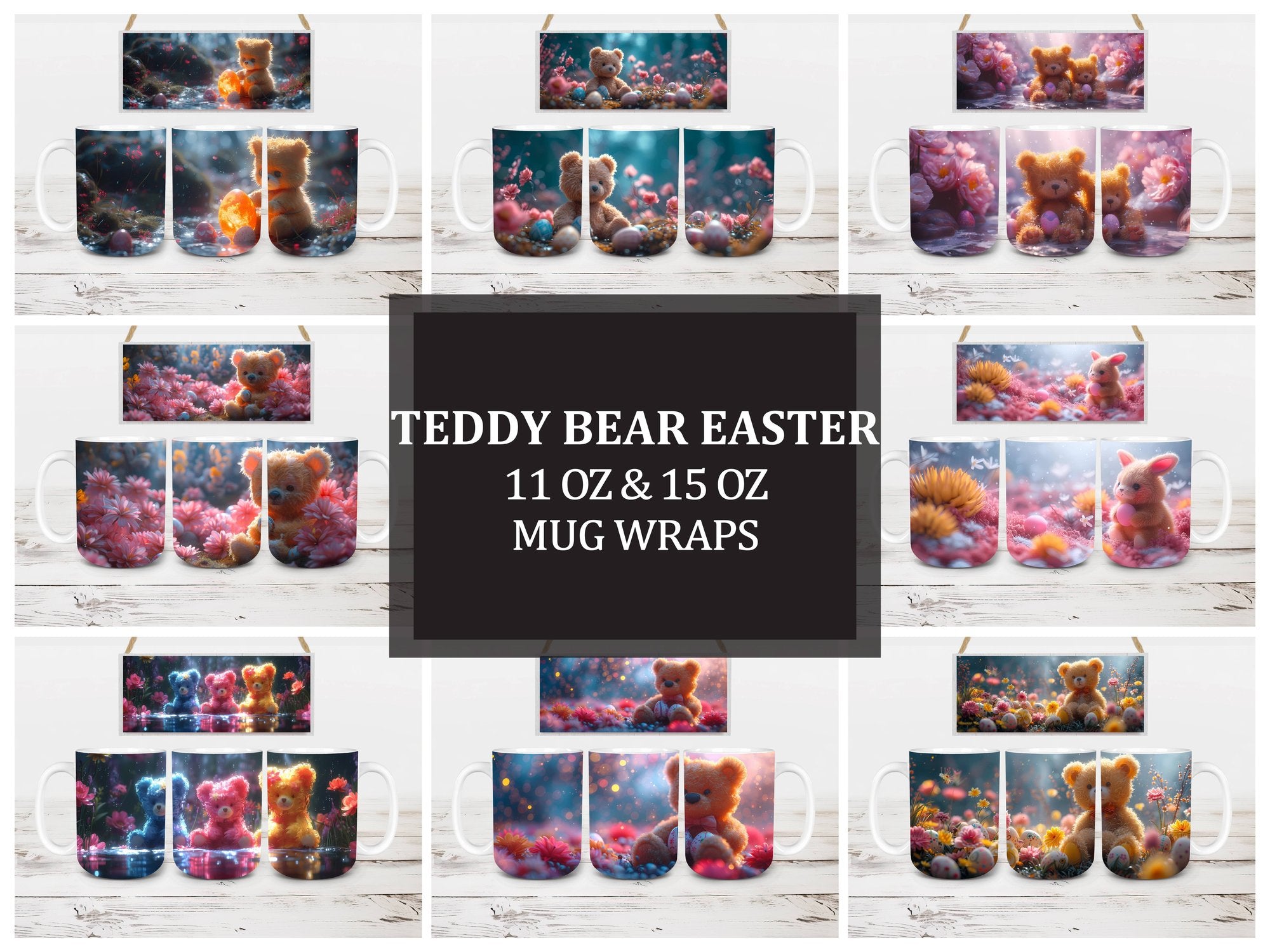 Teddy Bear Easter 1 Mug Wrap - CraftNest