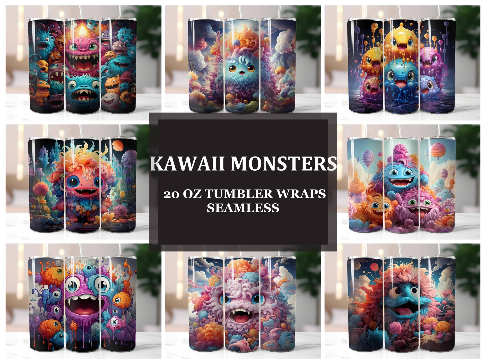 Kawaii Monsters 2 Tumbler Wrap - CraftNest