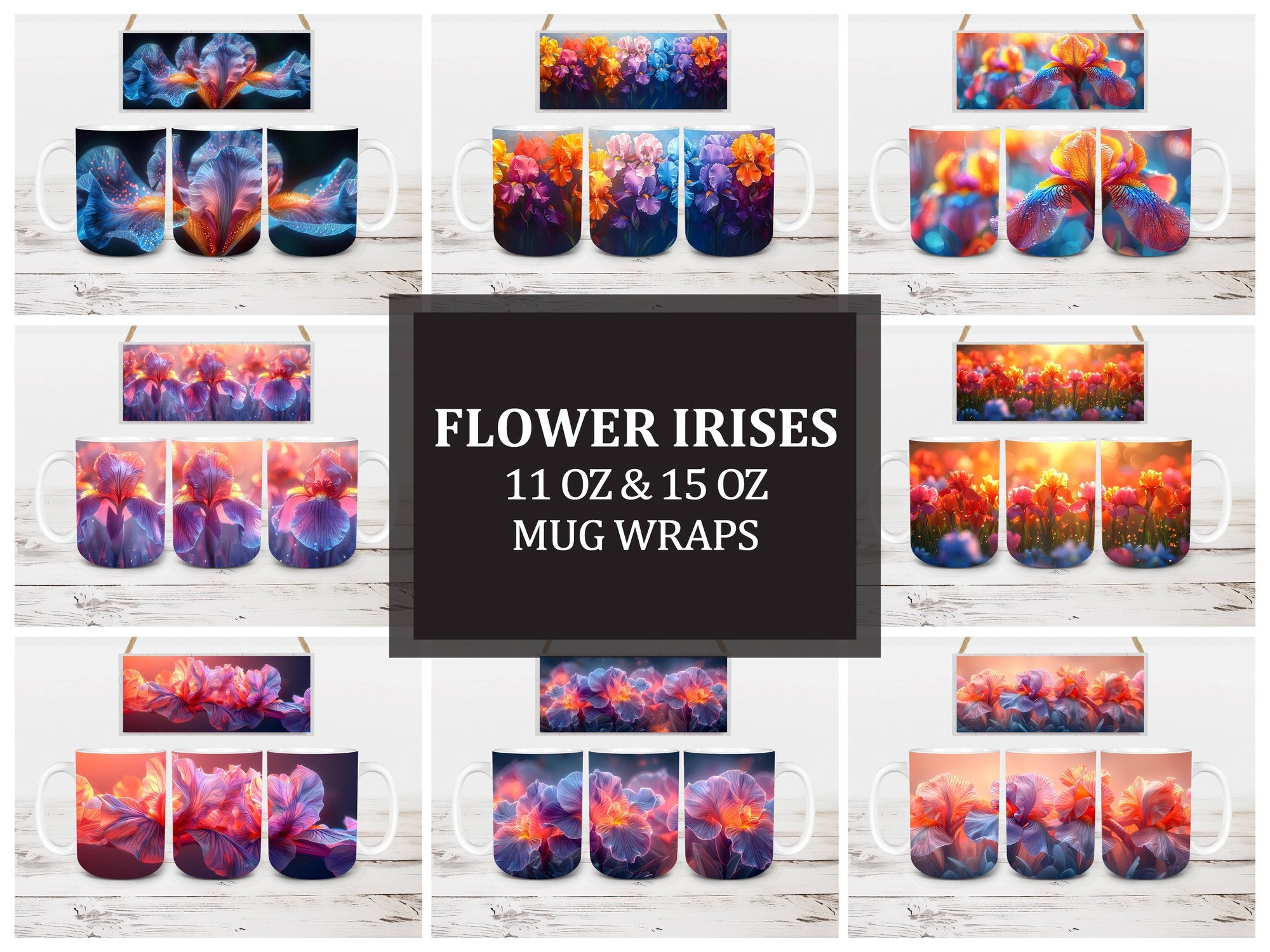 Flower Irises 4 Mug Wrap - CraftNest