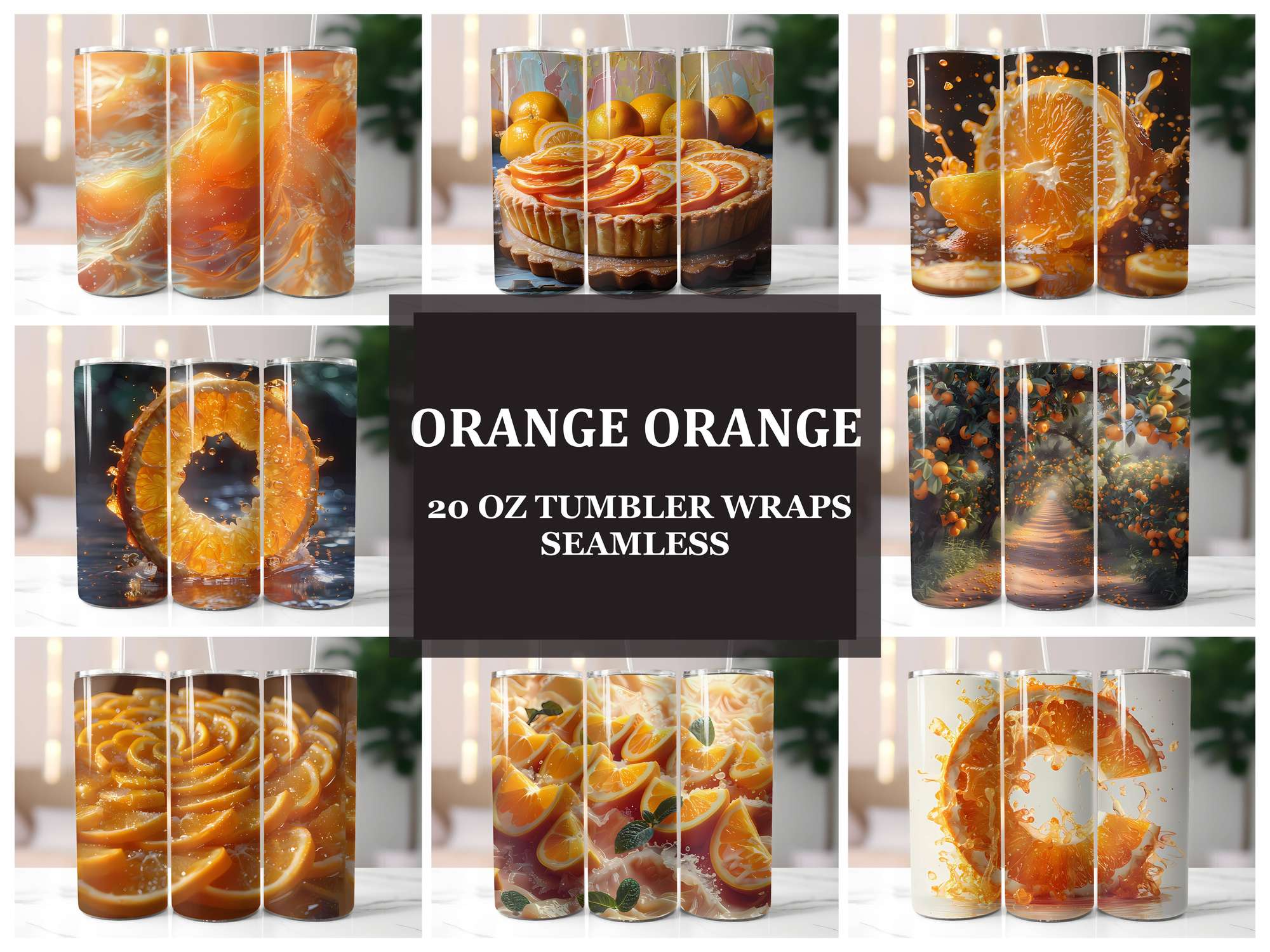 Orange 7 Tumbler Wrap - CraftNest - Digital Crafting and Art