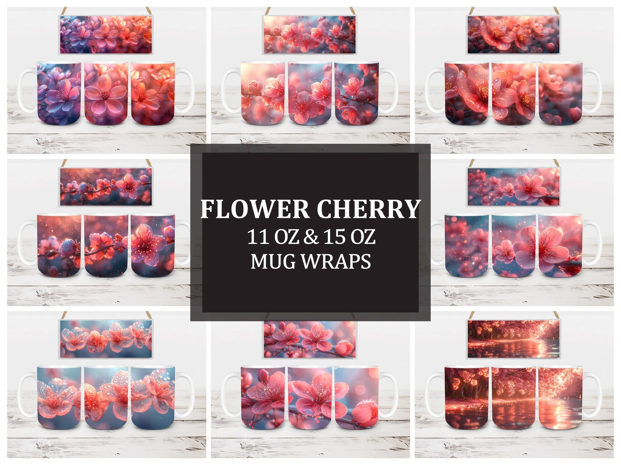 Flower Cherry 3 Mug Wrap - CraftNest