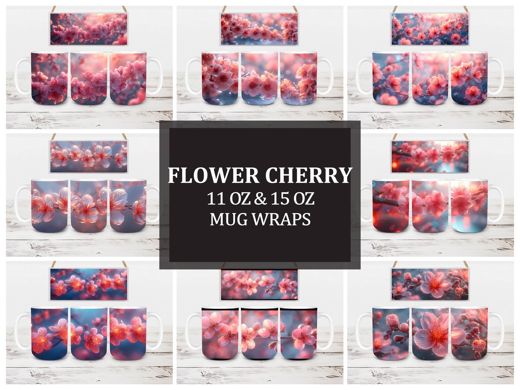 Flower Cherry 1 Mug Wrap - CraftNest