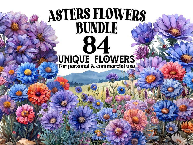 Asters Flowers Clipart - CraftNest - Digital Crafting and Art