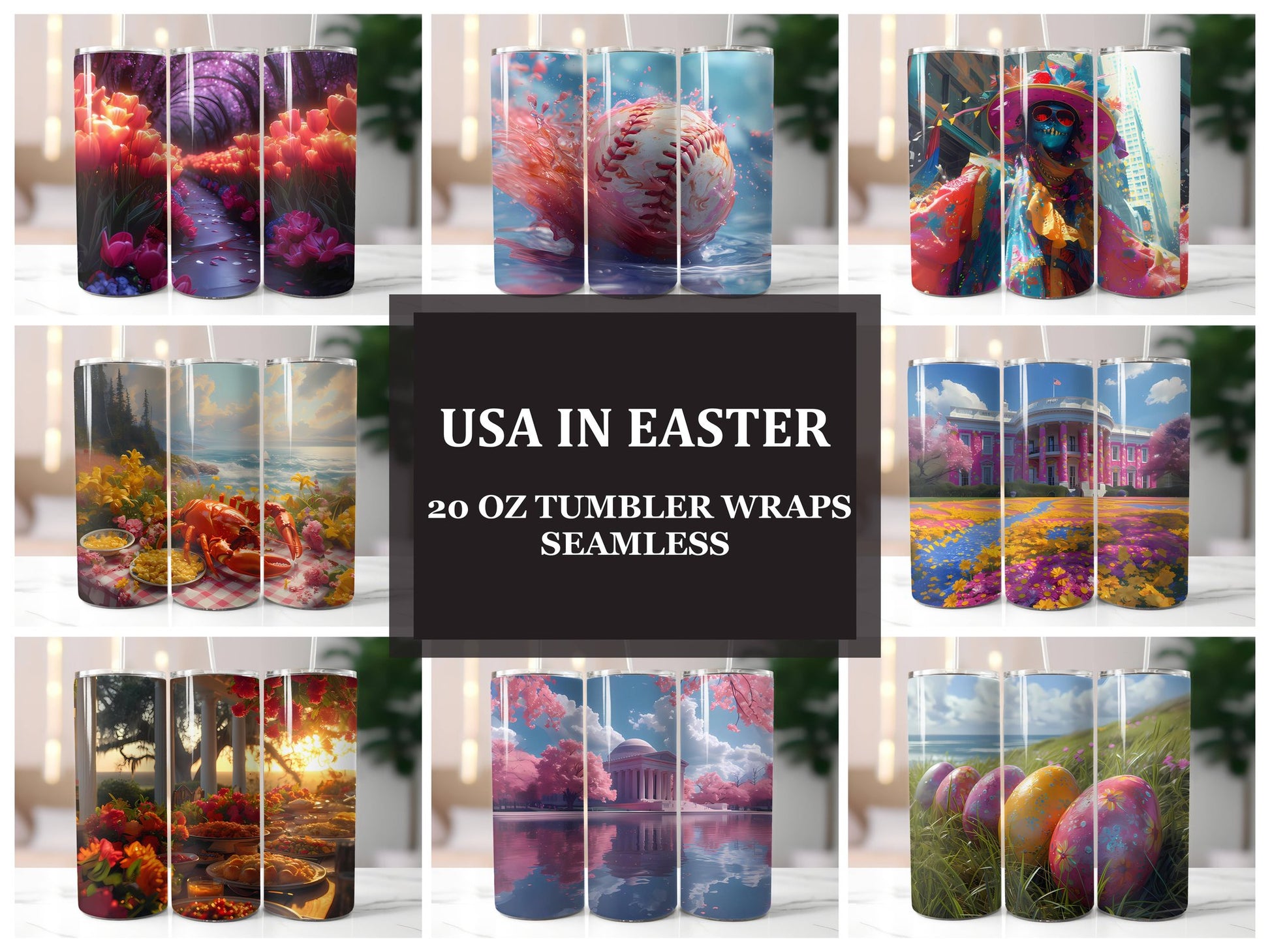 USA in Easter 1 Tumbler Wrap - CraftNest