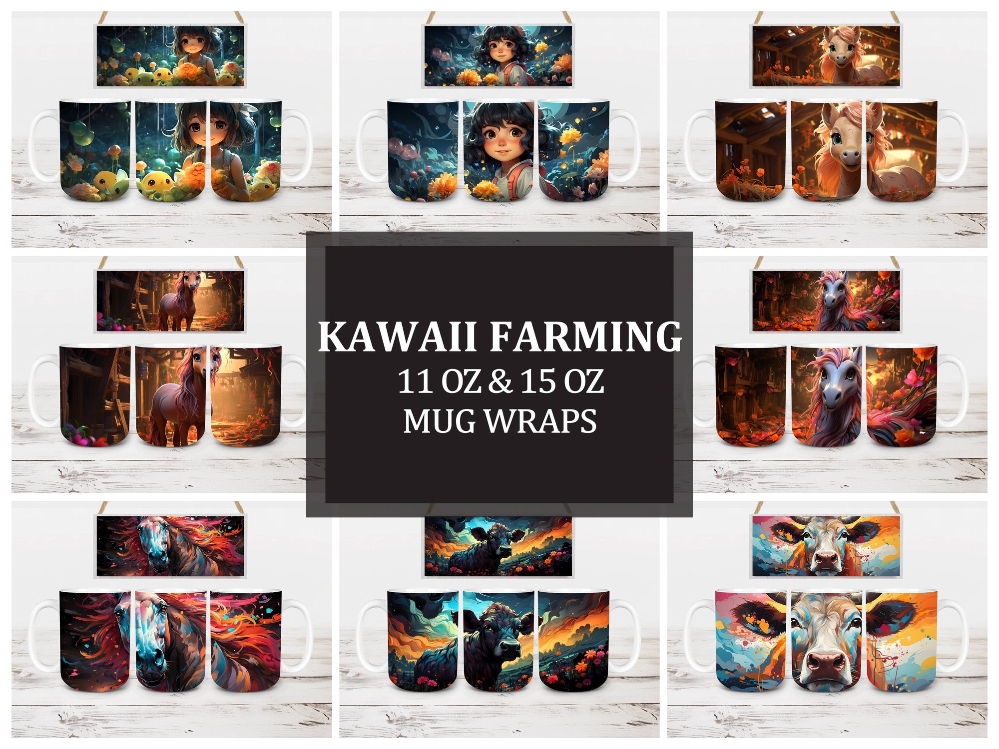 Kawaii Farming 4 Mug Wrap - CraftNest