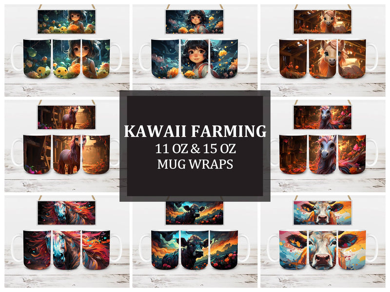 Kawaii Farming 4 Mug Wrap - CraftNest