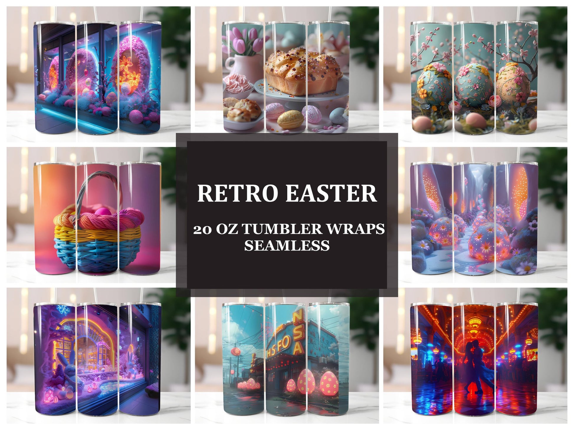 Retro Easter 1 Tumbler Wrap - CraftNest