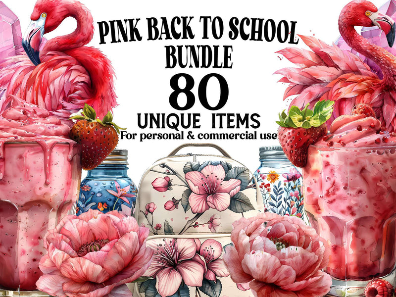 Pink Back To School Clipart - CraftNest - Digital Crafting and Art