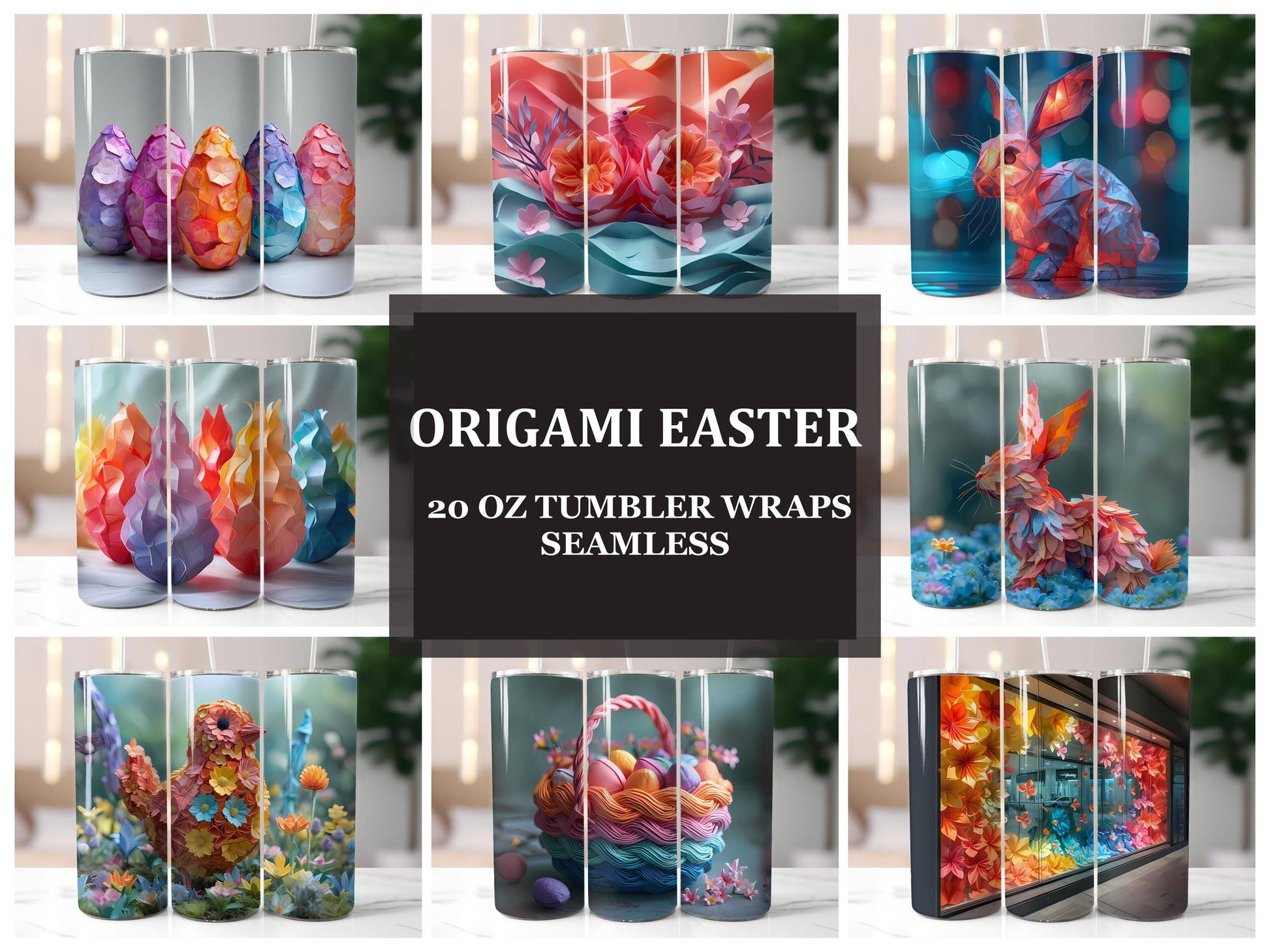 Origami Easter 4 Tumbler Wrap - CraftNest