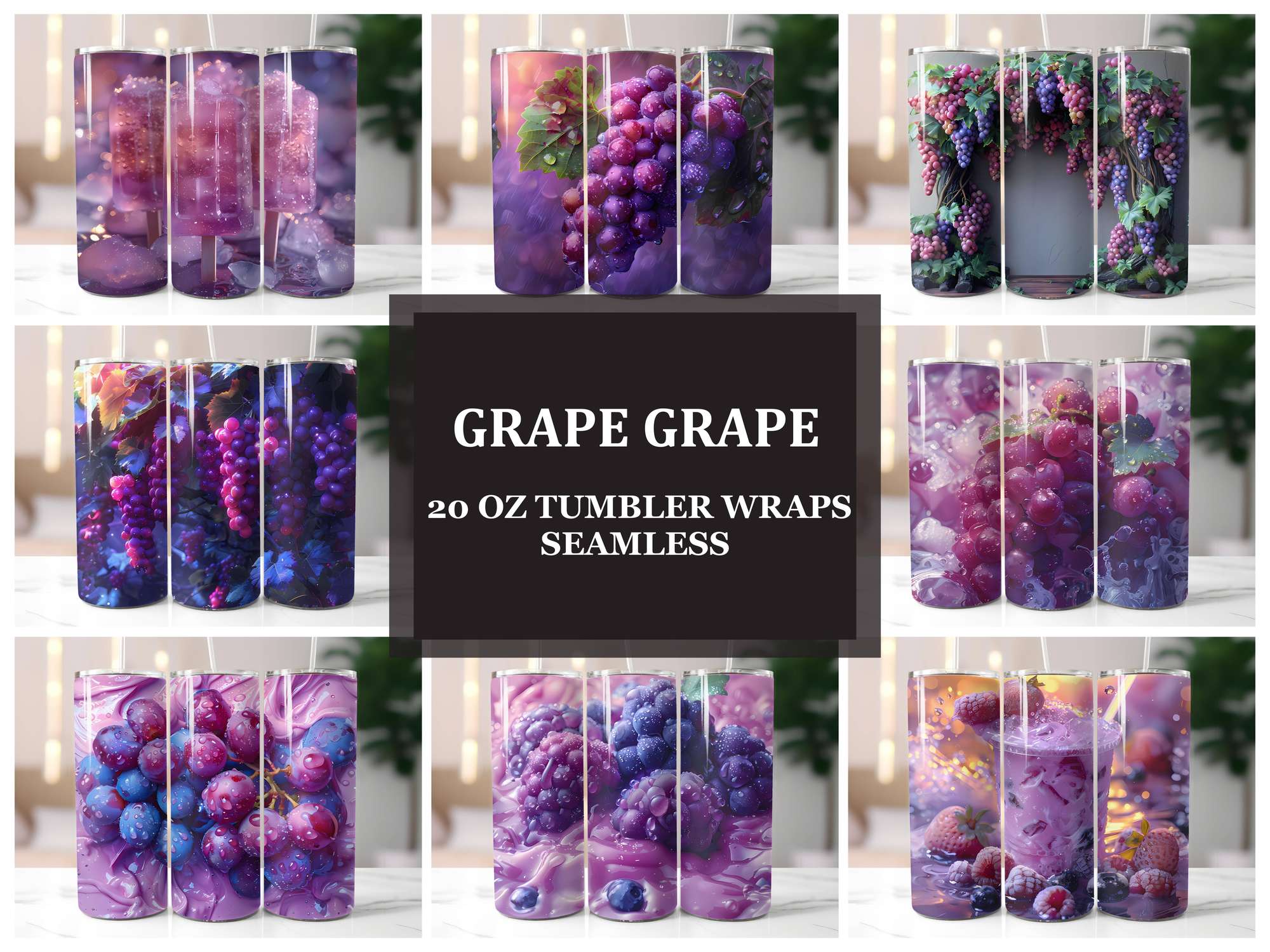 Grape 2 Tumbler Wrap - CraftNest - Digital Crafting and Art