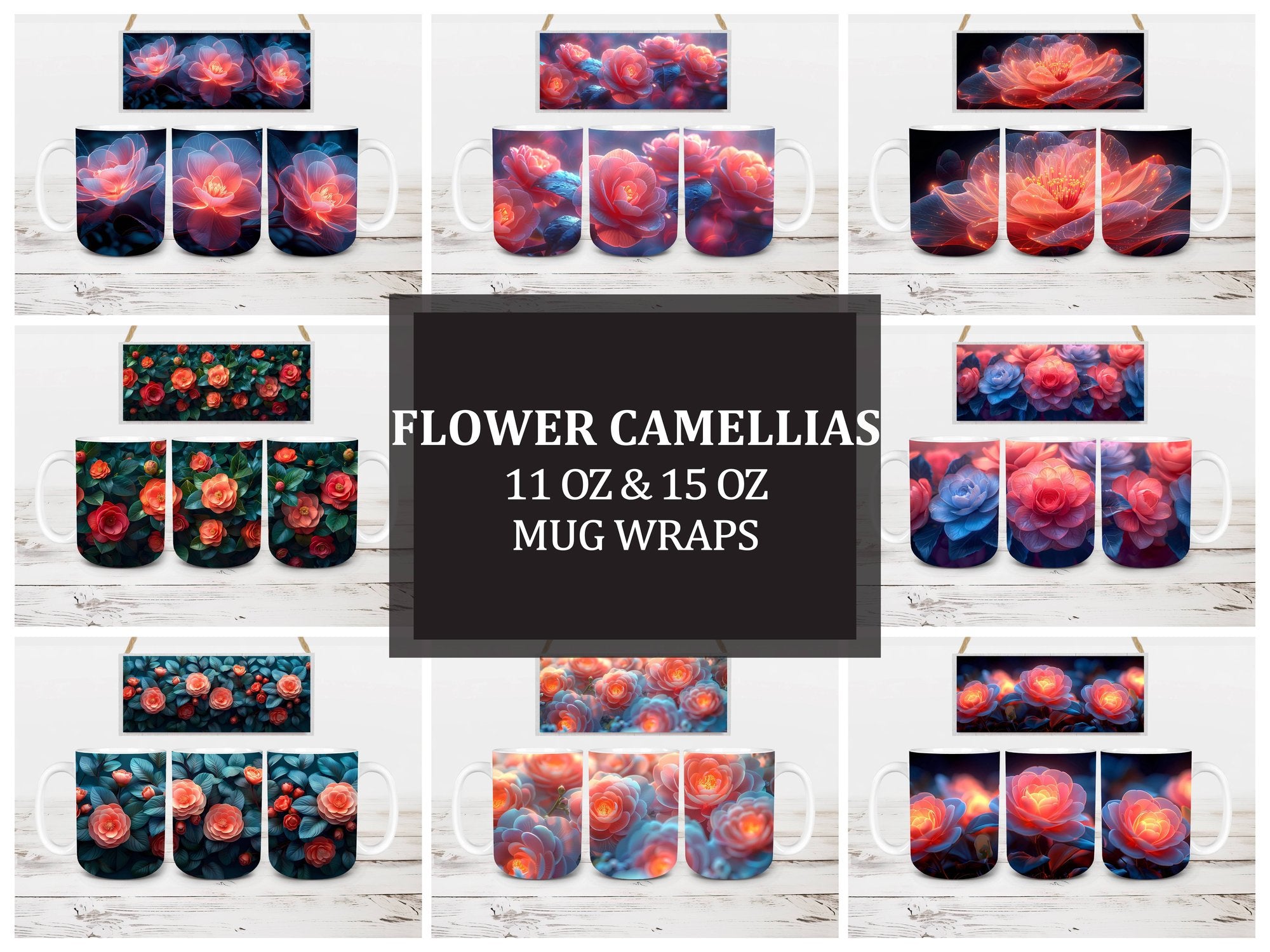 Flower Camellias 5 Mug Wrap - CraftNest