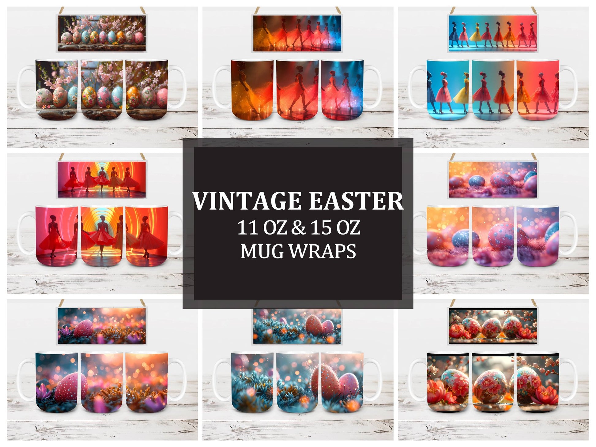 Vintage Easter 5 Mug Wrap - CraftNest