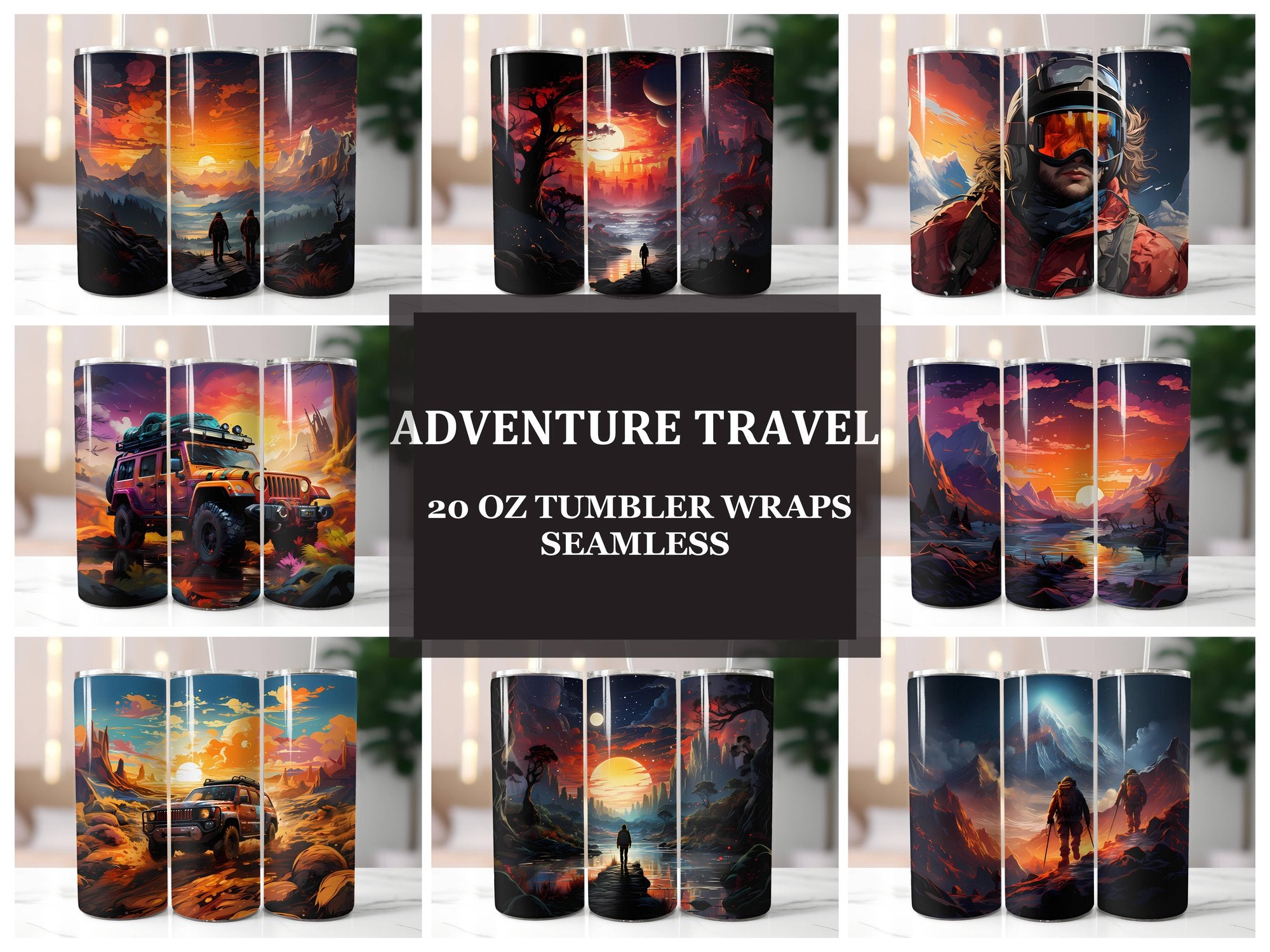 Adventure Travel 3 Tumbler Wrap - CraftNest