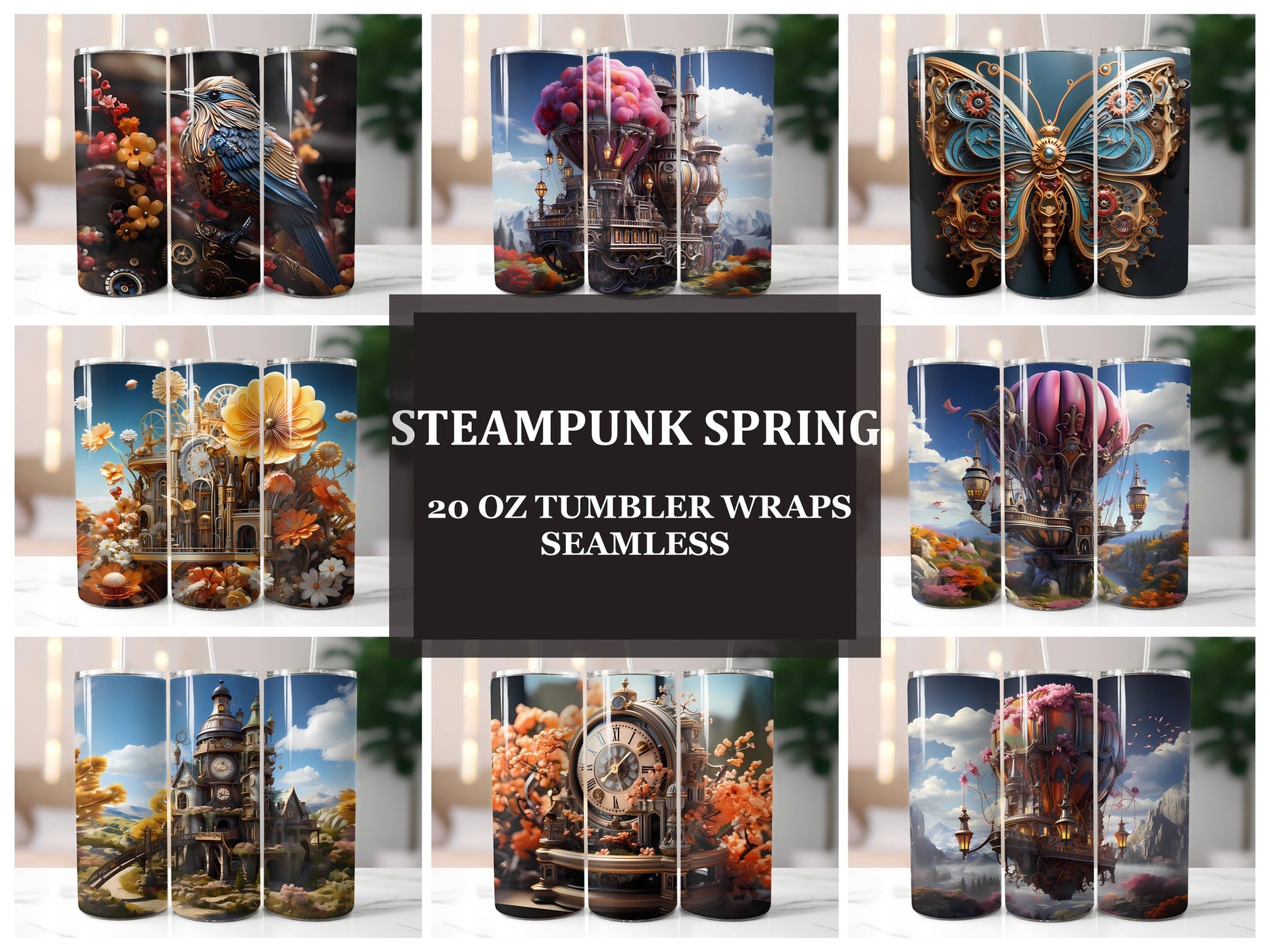 Steampunk Spring 3 Tumbler Wrap - CraftNest