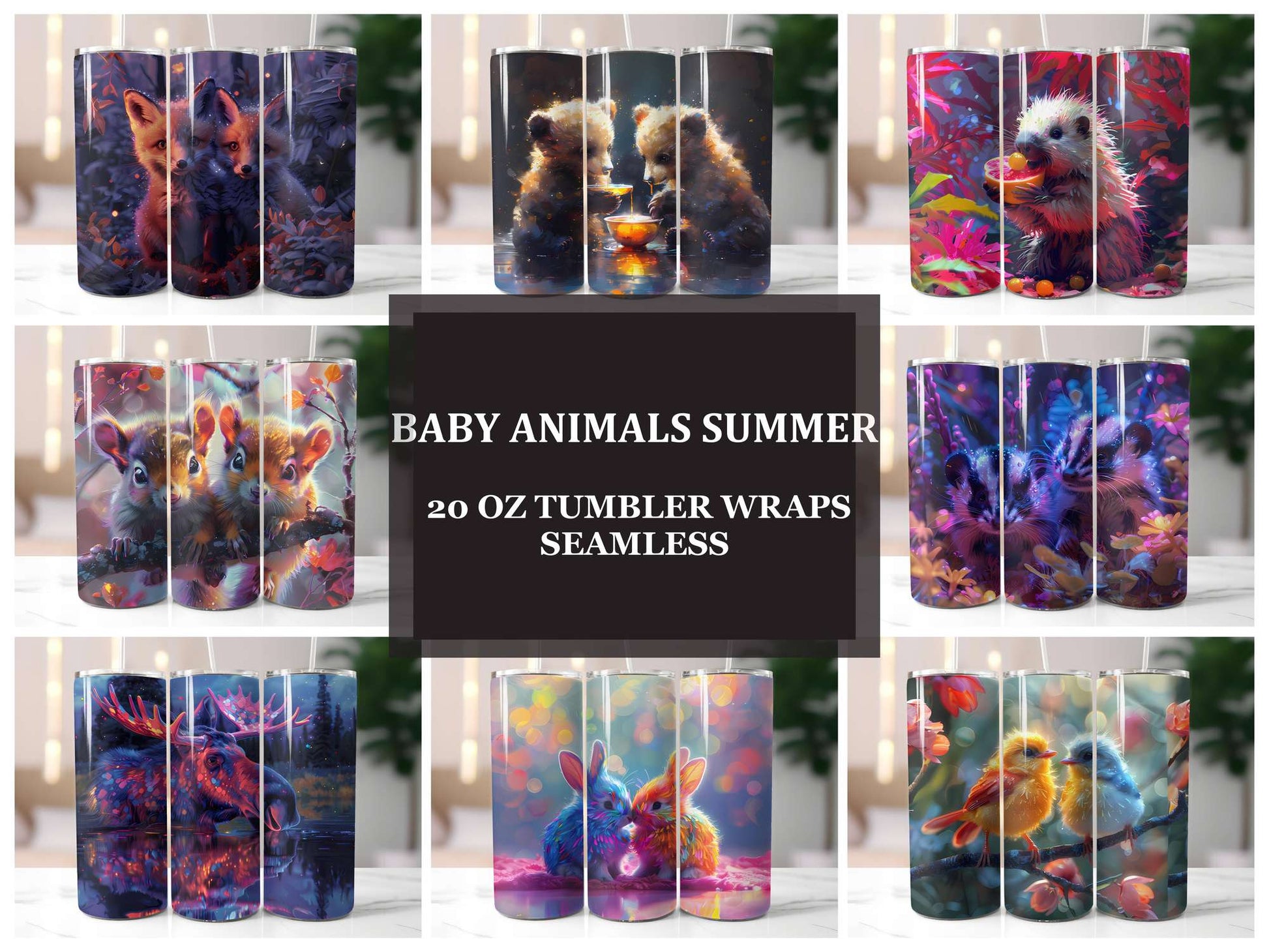 Baby Animals Summer 1 Tumbler Wrap - CraftNest - Digital Crafting and Art