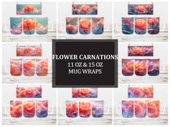 Flower Carnations 3 Mug Wrap - CraftNest