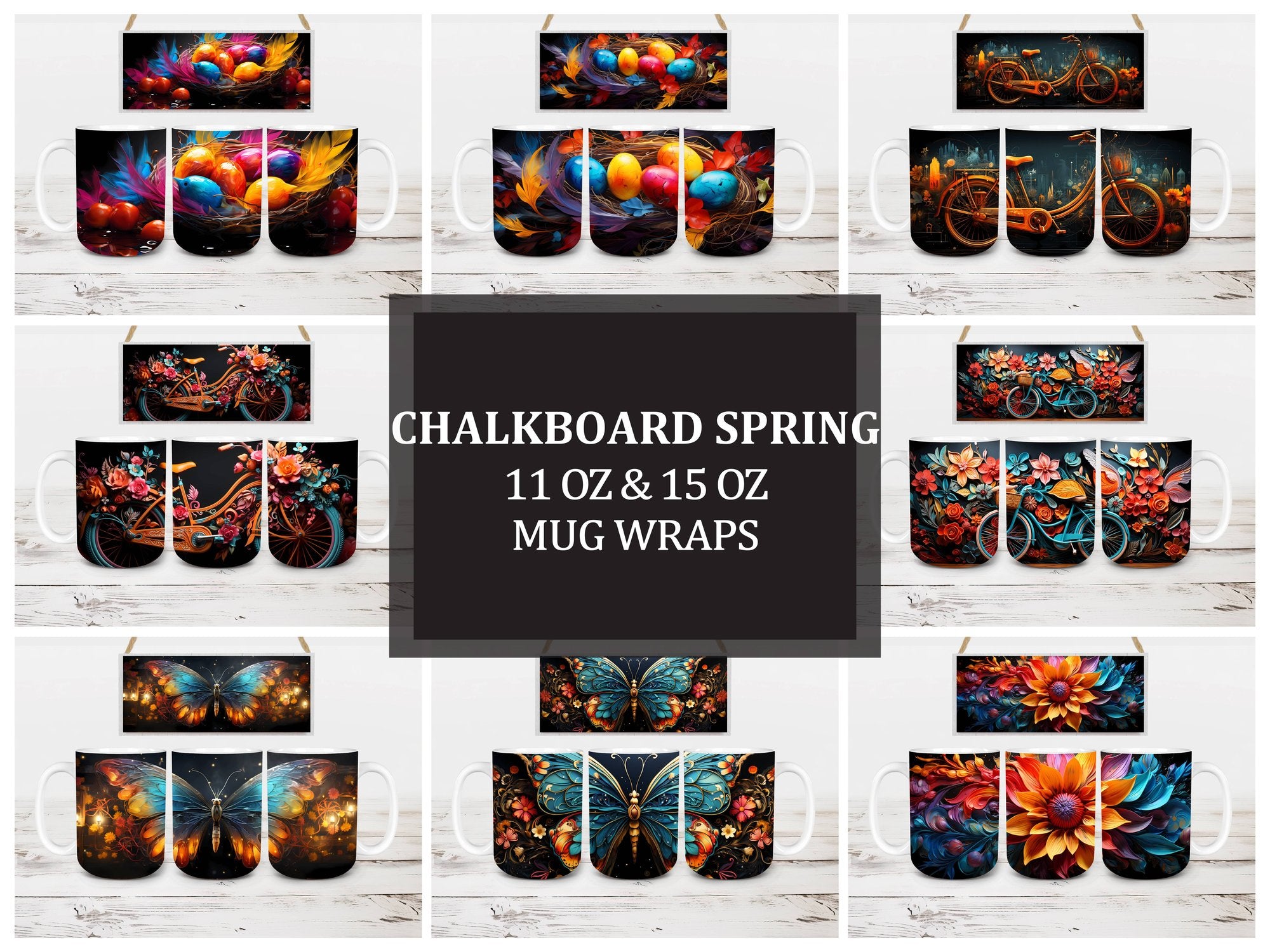 Chalkboard Spring 1 Mug Wrap - CraftNest