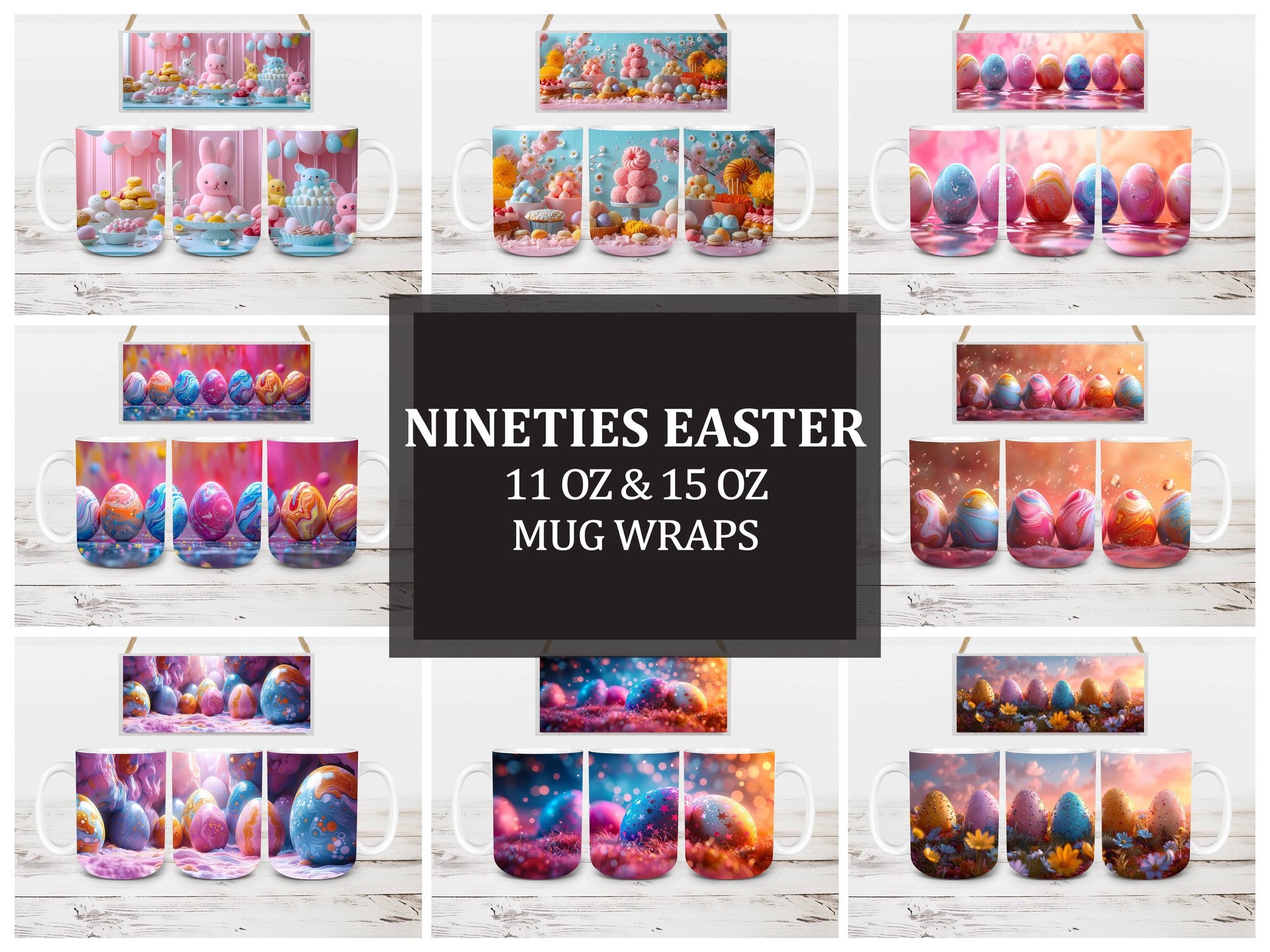 Nineties Easter 4 Mug Wrap - CraftNest