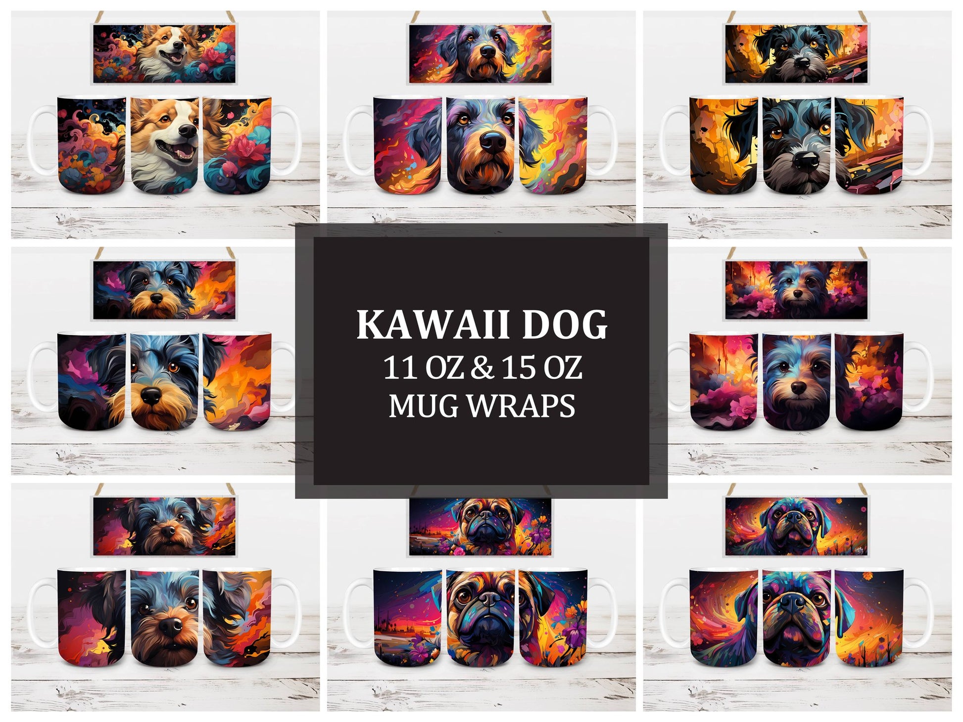 Kawaii Dog 1 Mug Wrap - CraftNest