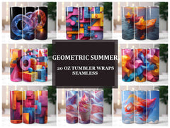 Geometric Summer 3 Tumbler Wrap - CraftNest - Digital Crafting and Art