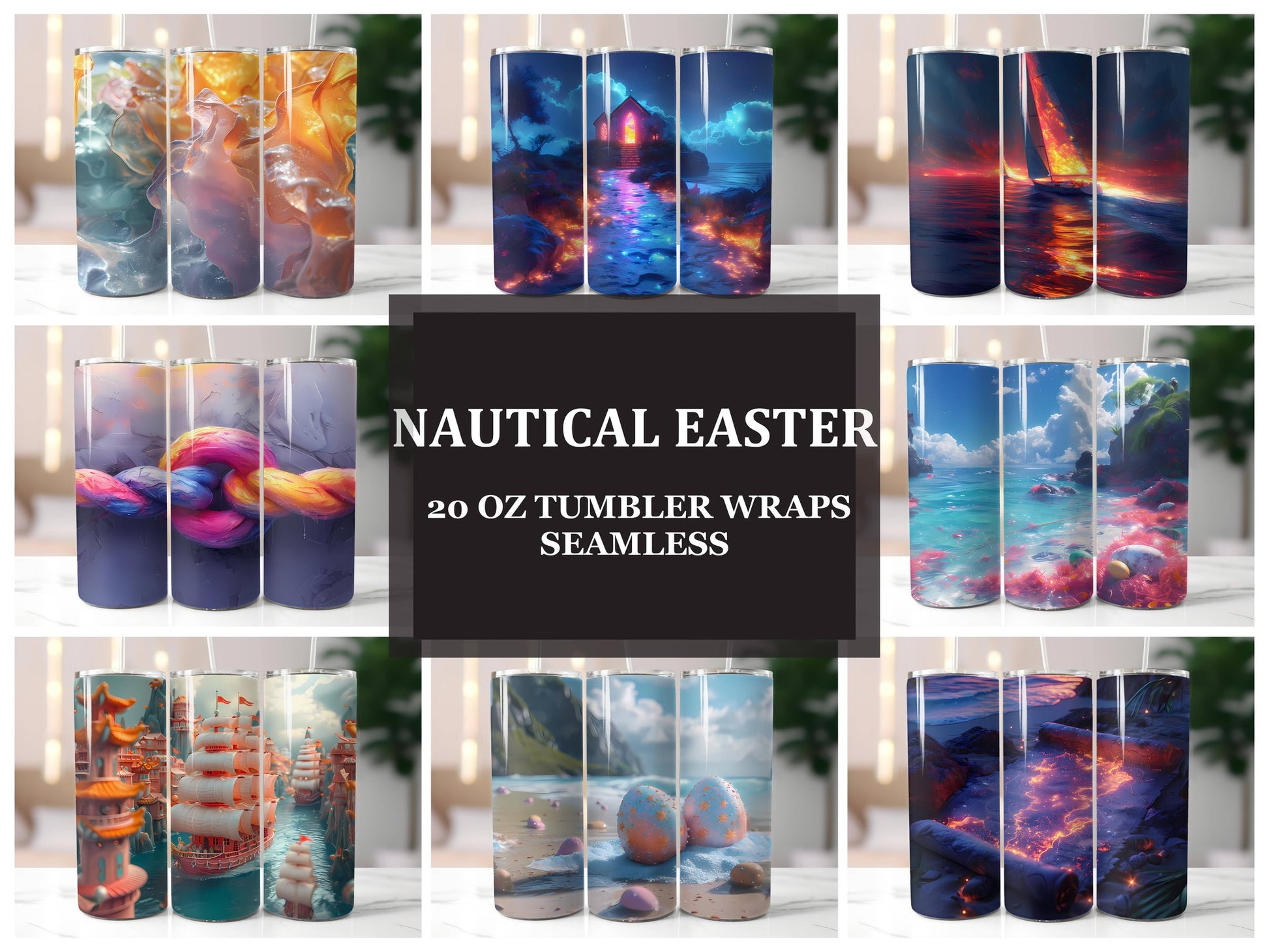 Nautical Easter 1 Tumbler Wrap - CraftNest