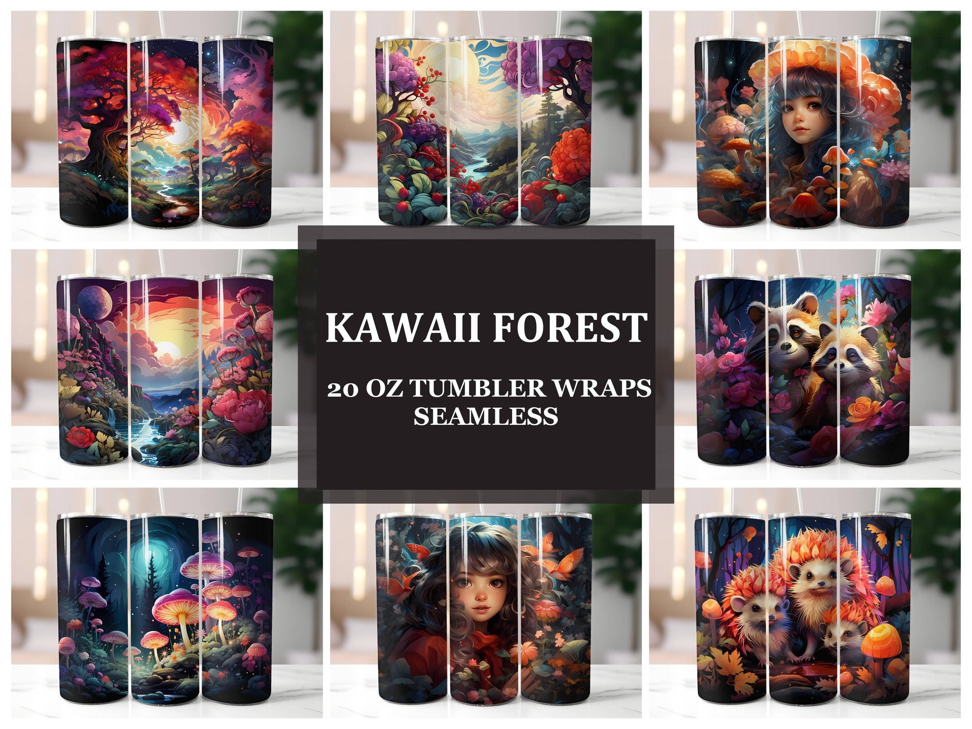 Kawaii Forest 4 Tumbler Wrap - CraftNest