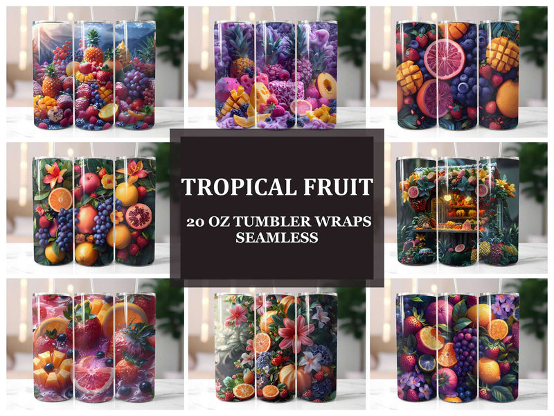 Tropical Fruit 2 Tumbler Wrap - CraftNest - Digital Crafting and Art