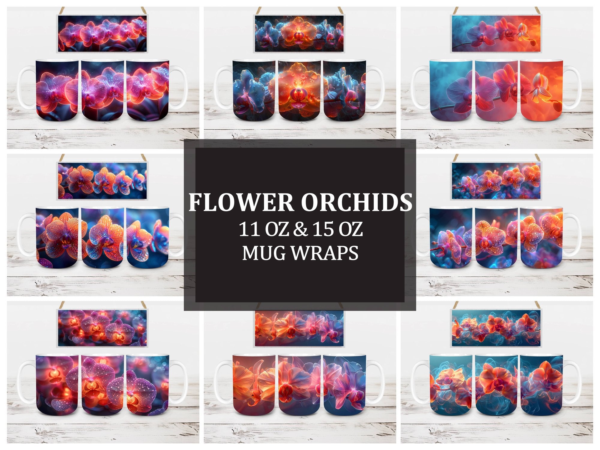 Flower Orchids 3 Mug Wrap - CraftNest - Digital Crafting and Art