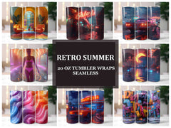 Retro Summer 5 Tumbler Wrap - CraftNest - Digital Crafting and Art