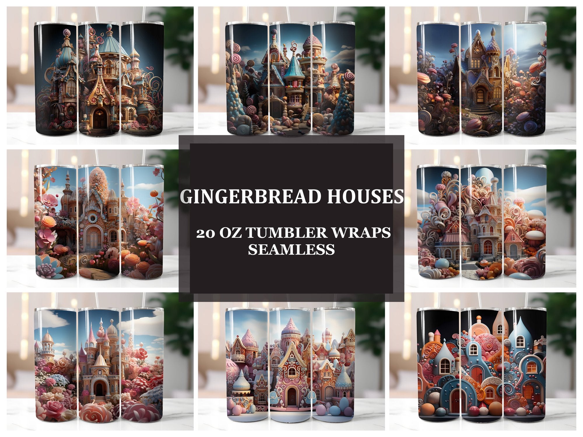 Gingerbread Houses Tumbler Wrap - CraftNest