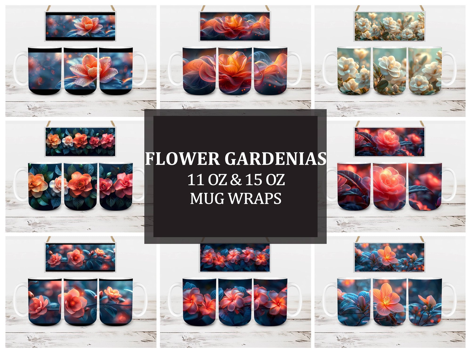 Flower Gardenias 7 Mug Wrap - CraftNest