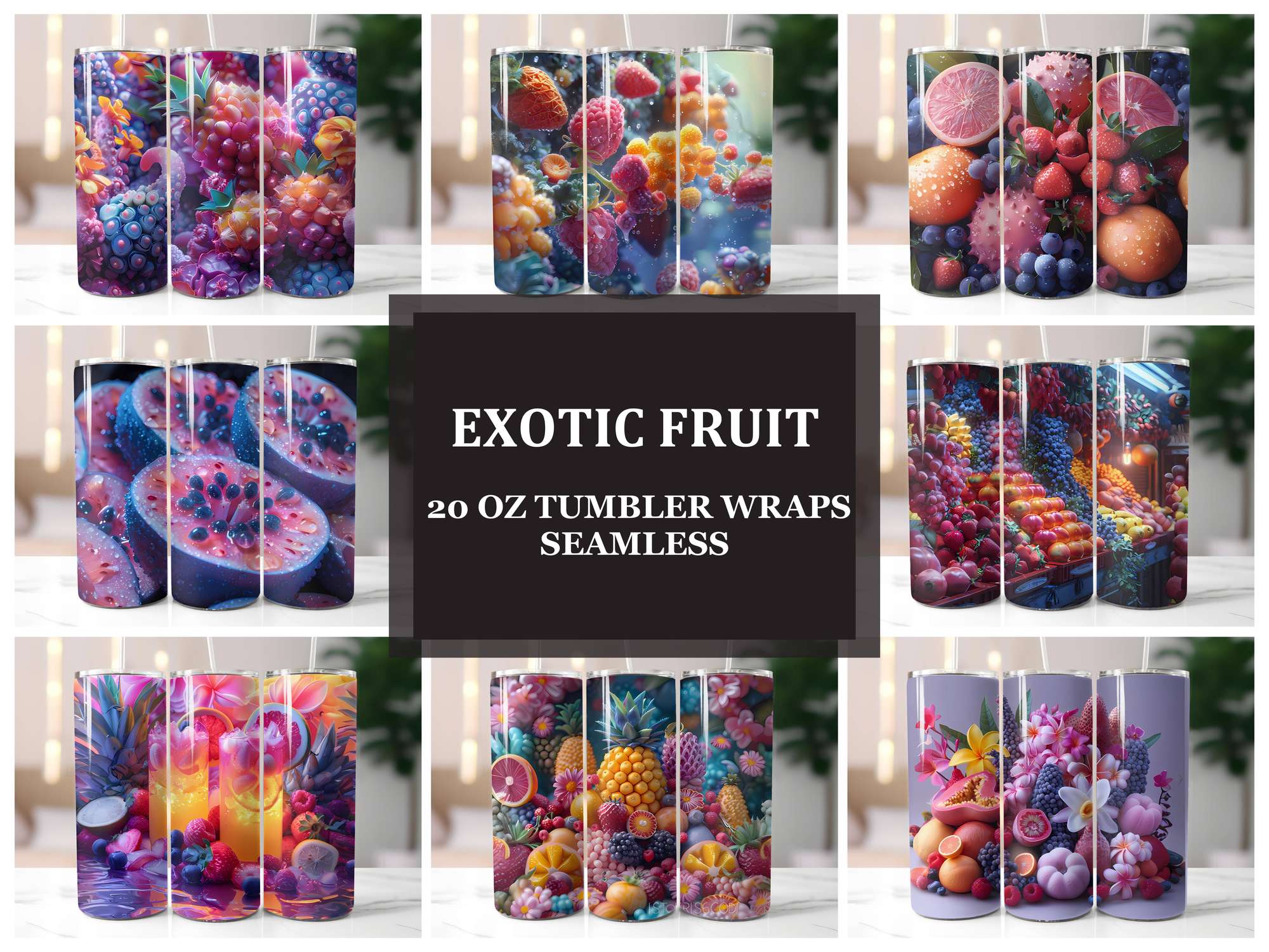 Exotic Fruit 3 Tumbler Wrap - CraftNest - Digital Crafting and Art