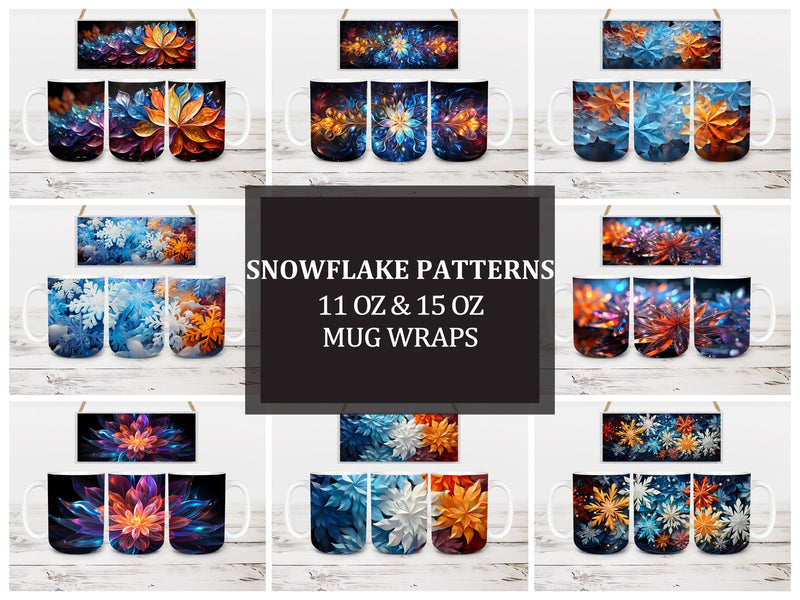 Snowflake Patterns Mug Wrap - CraftNest