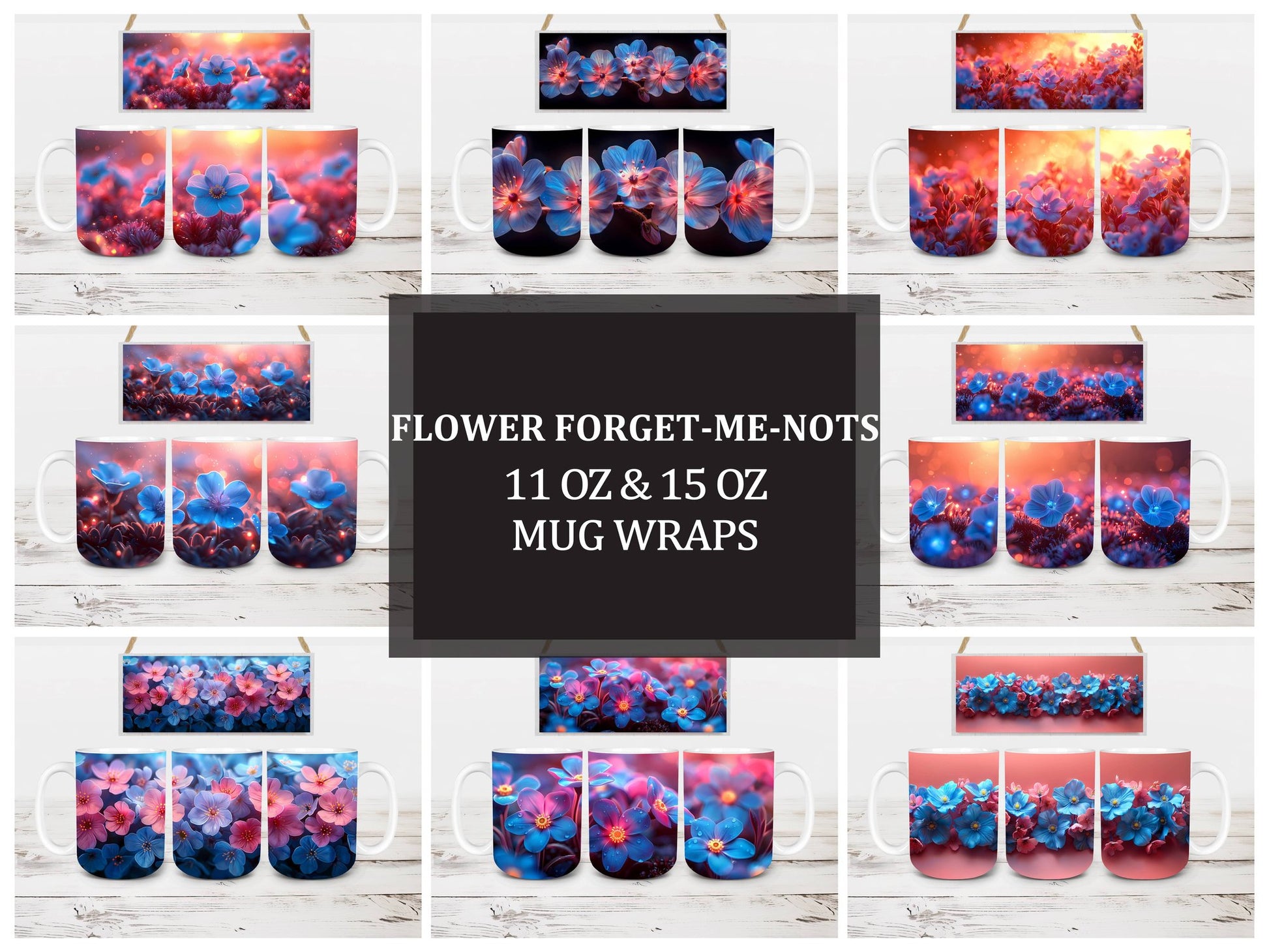 Flower Forget-Me-Nots 6 Mug Wrap - CraftNest