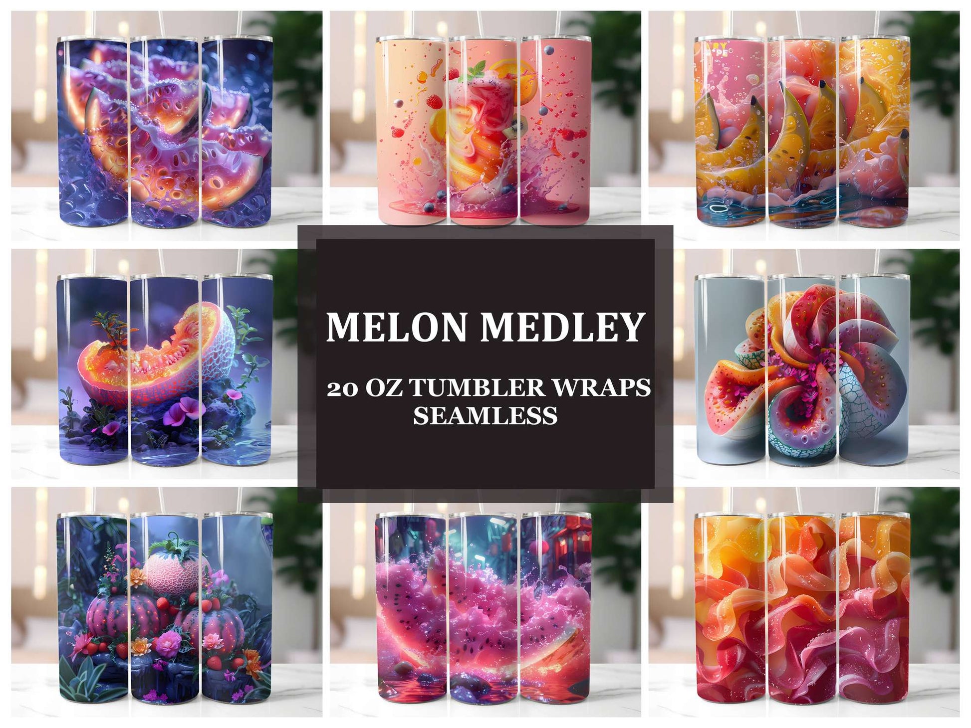 Melon Melody 7 Tumbler Wrap - CraftNest - Digital Crafting and Art