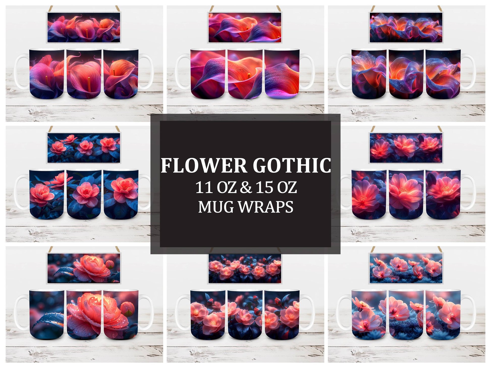 Flower Gothic 1 Mug Wrap - CraftNest