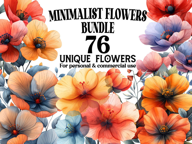 Minimalist Flowers Clipart - CraftNest - Digital Crafting and Art