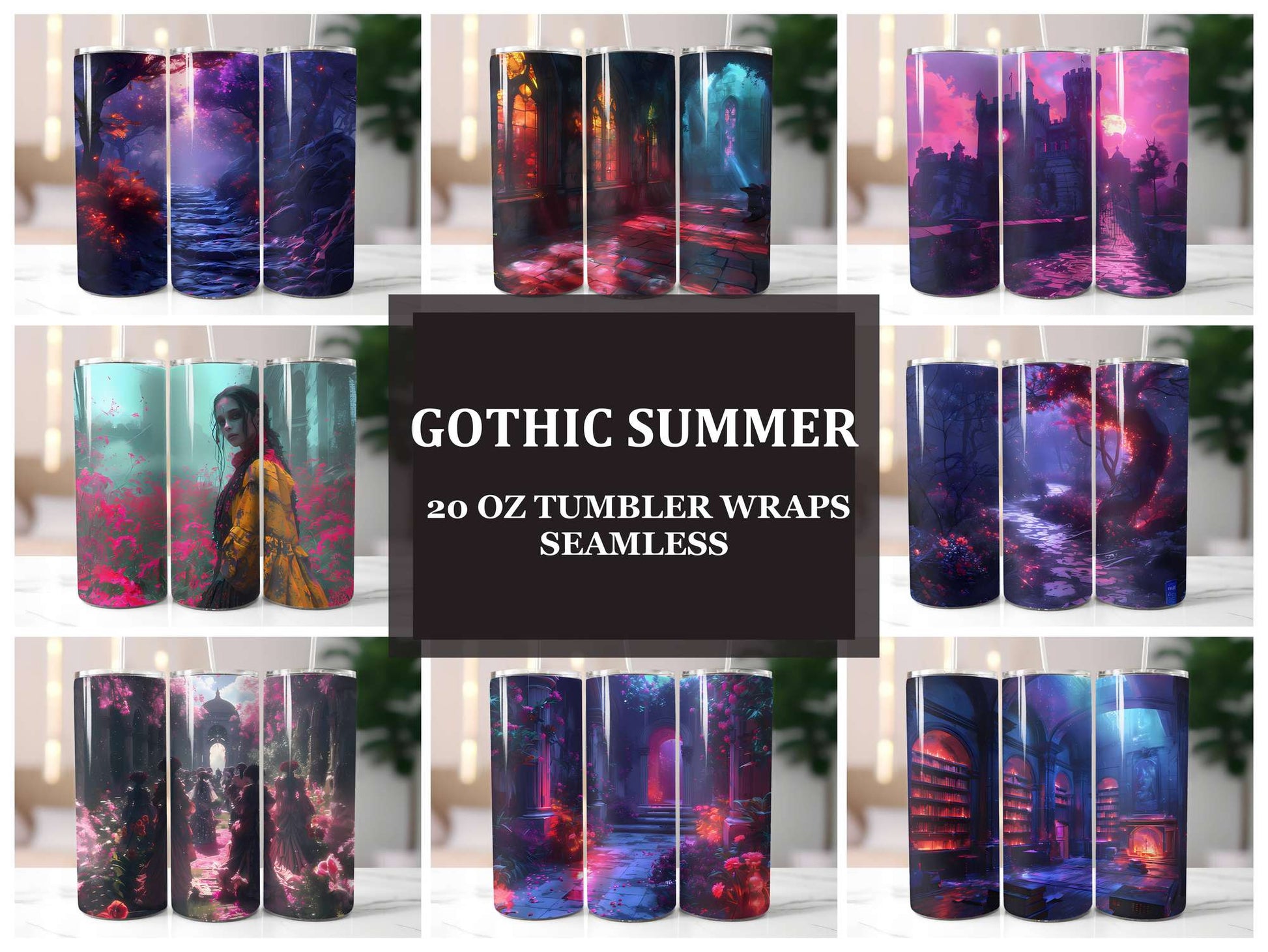 Gothic Summer 1 Tumbler Wrap - CraftNest - Digital Crafting and Art