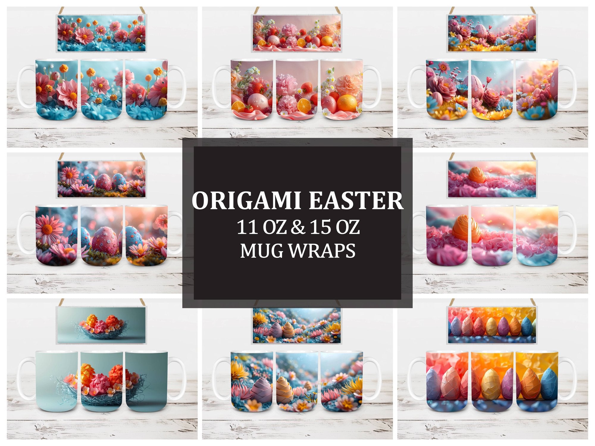 Origami Easter 2 Mug Wrap - CraftNest