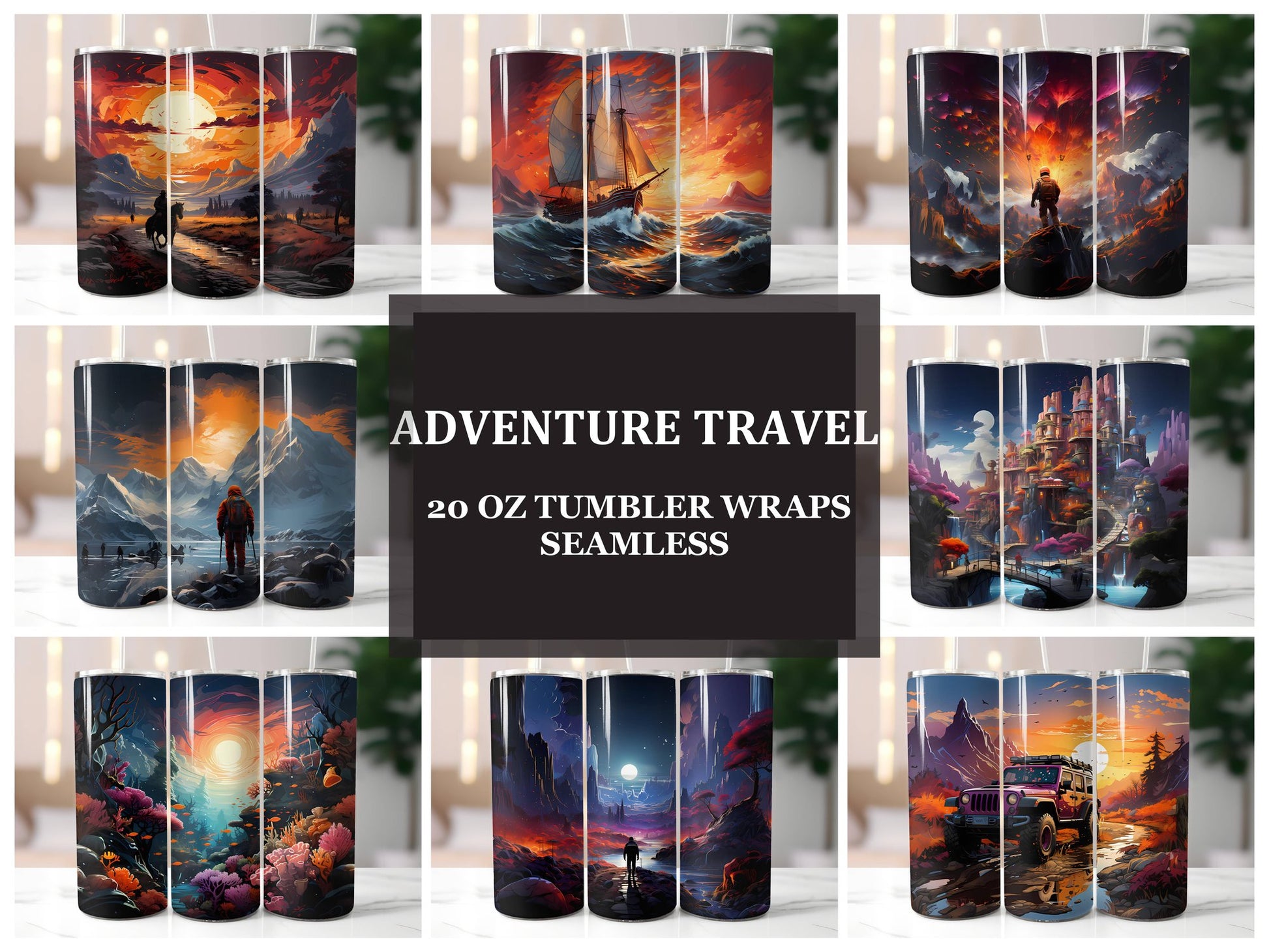 Adventure Travel 2 Tumbler Wrap - CraftNest