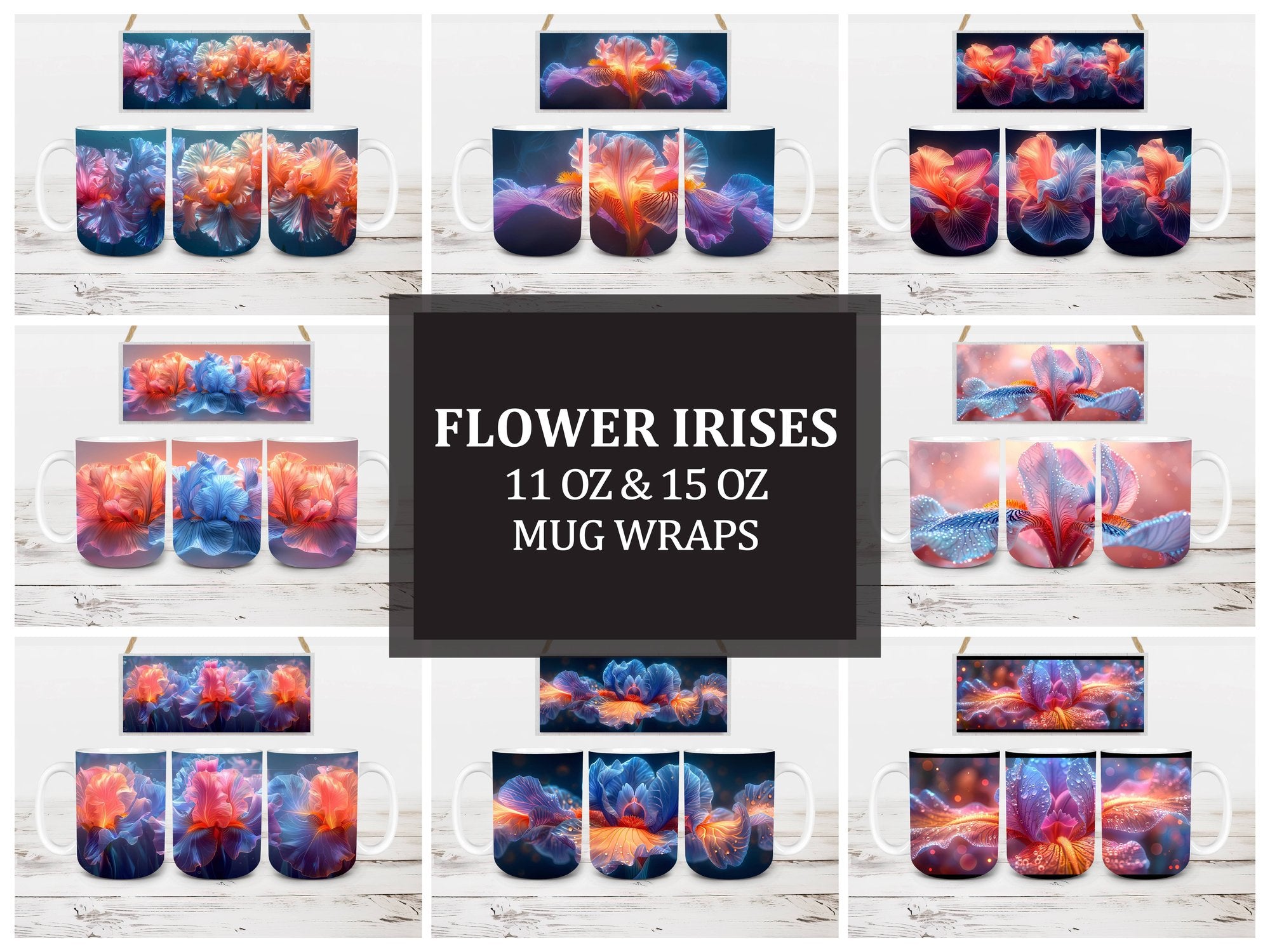 Flower Irises 7 Mug Wrap - CraftNest