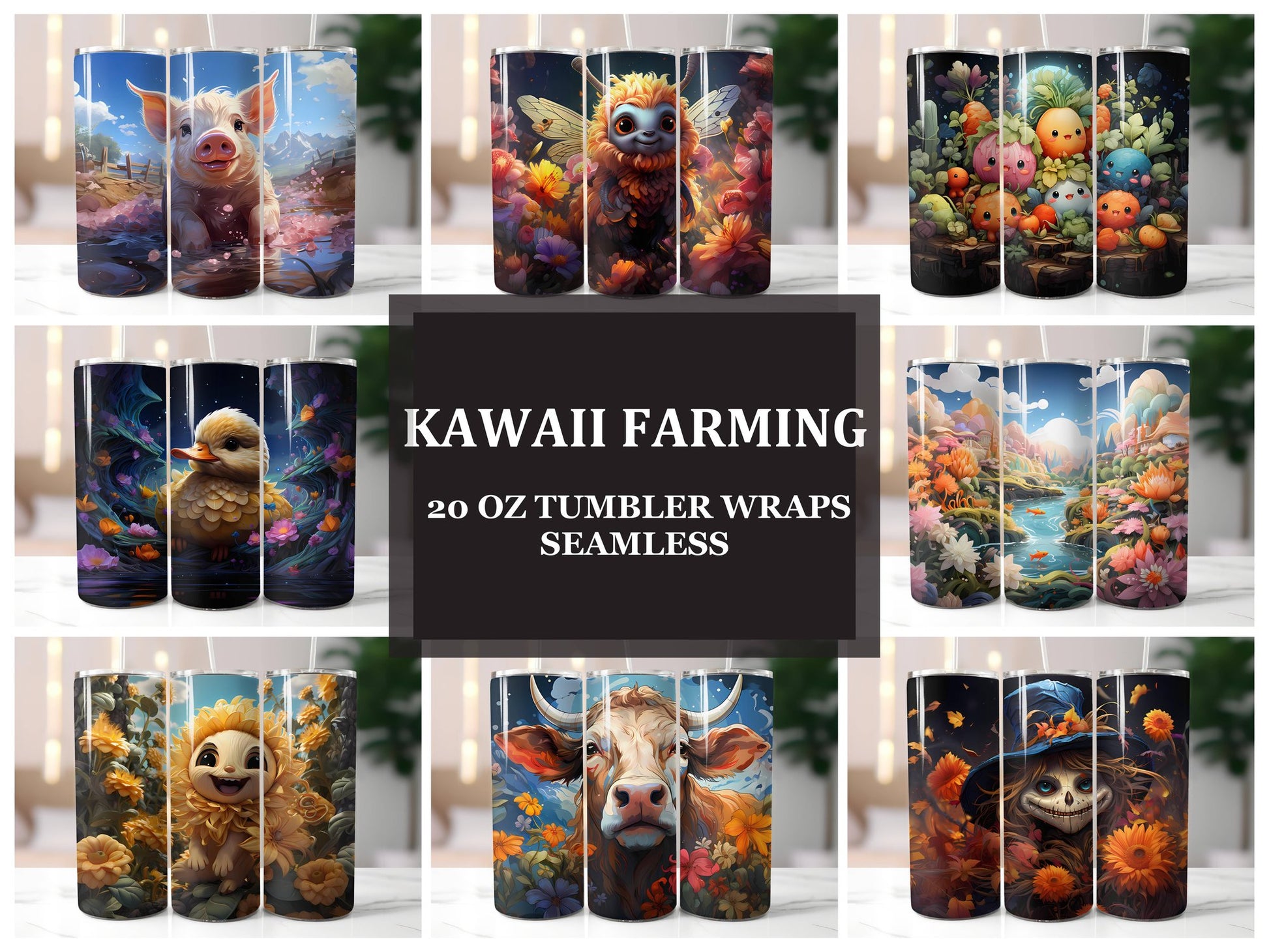 Kawaii Farming 3 Tumbler Wrap - CraftNest