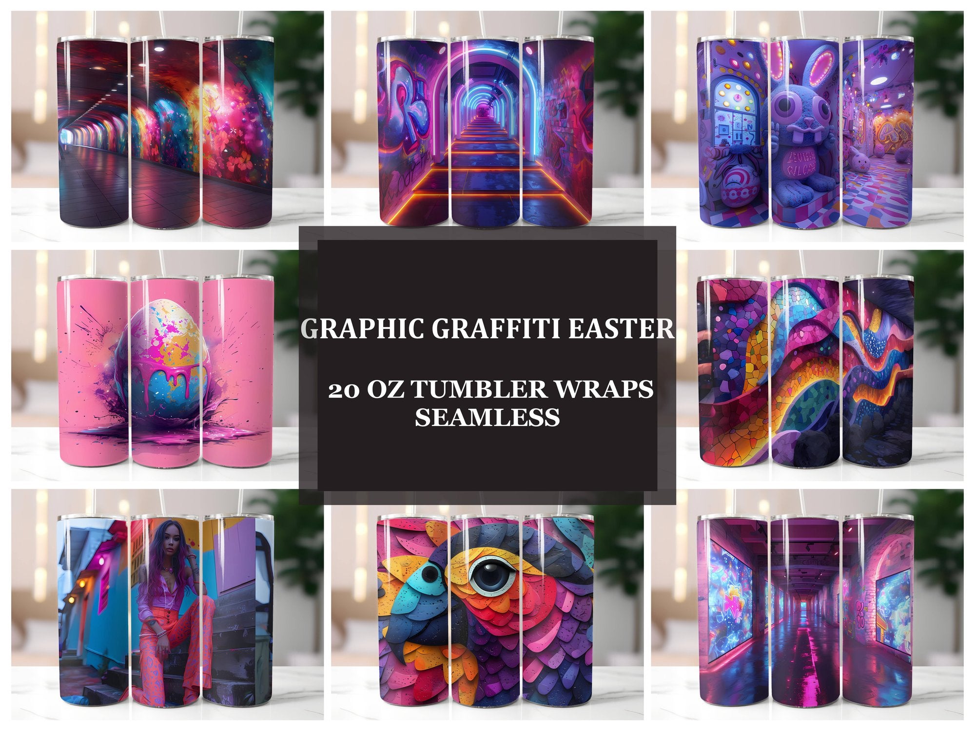 Graphic Graffiti Easter 4 Tumbler Wrap - CraftNest