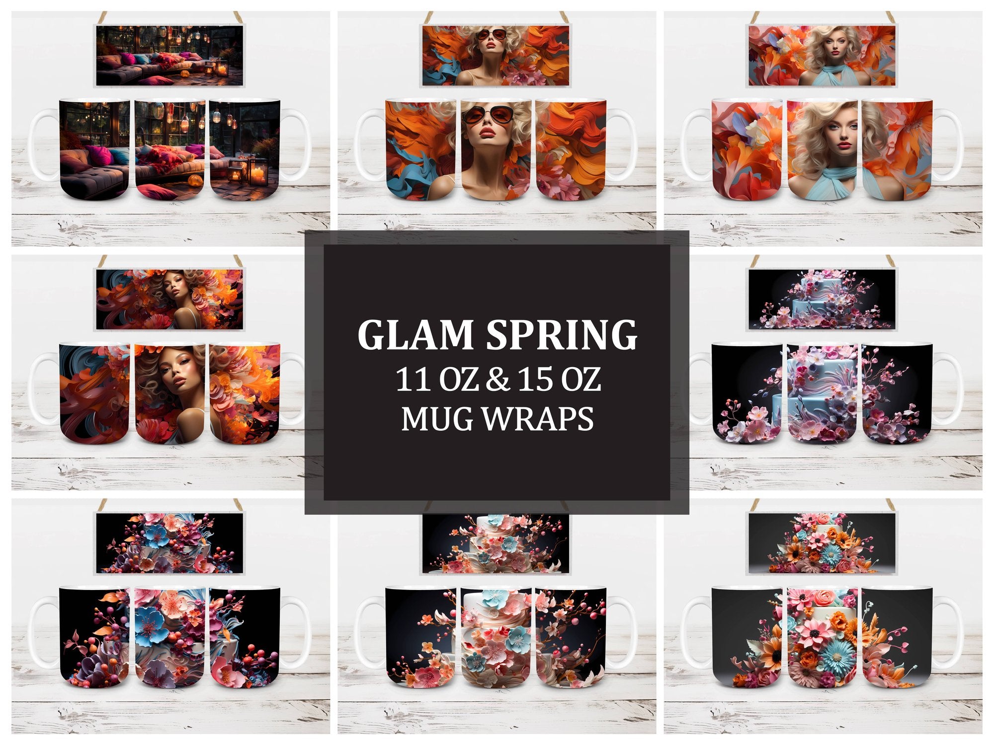 Glam Spring 1 Mug Wrap - CraftNest