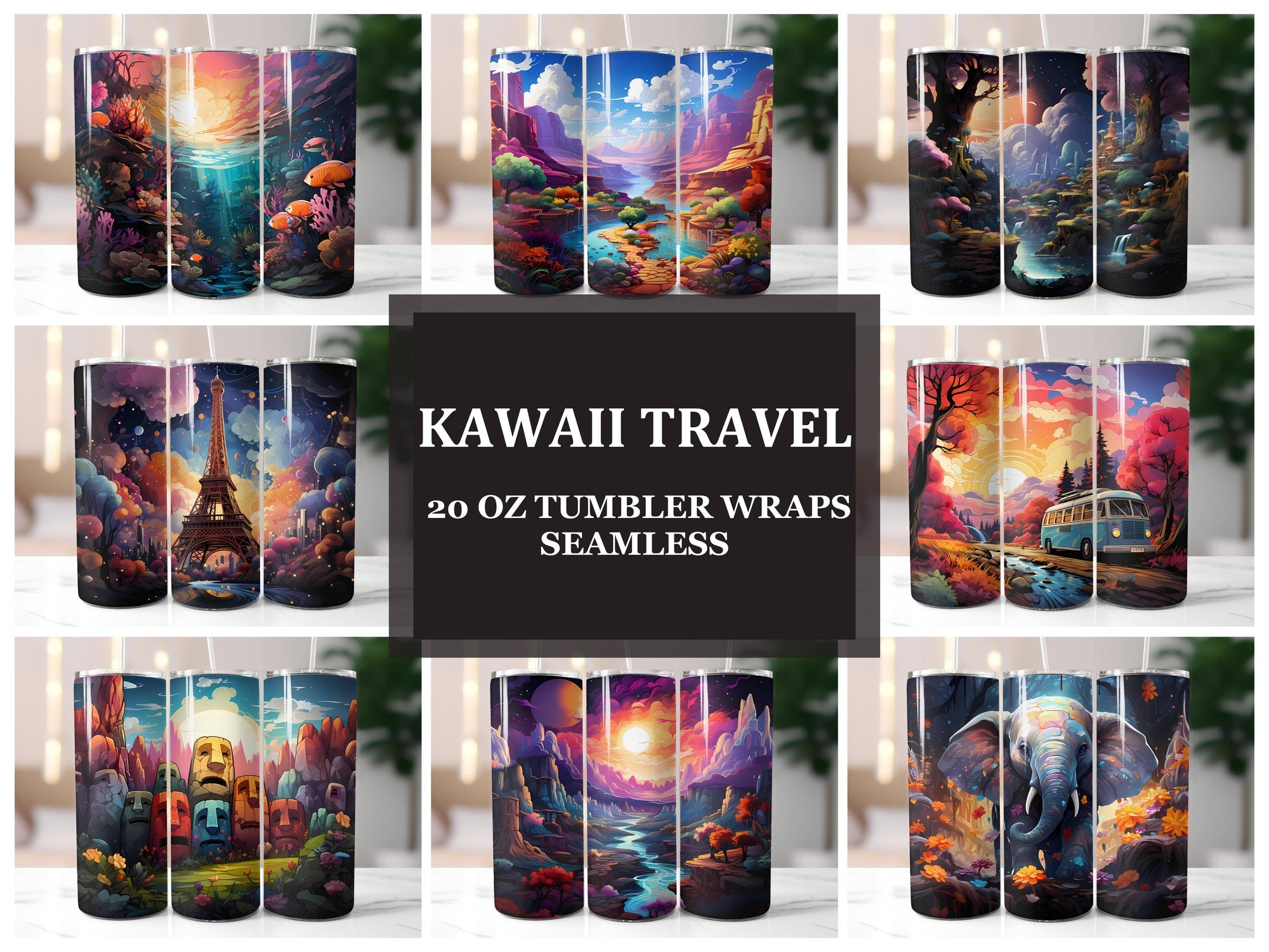 Kawaii Travel 1 Tumbler Wrap - CraftNest